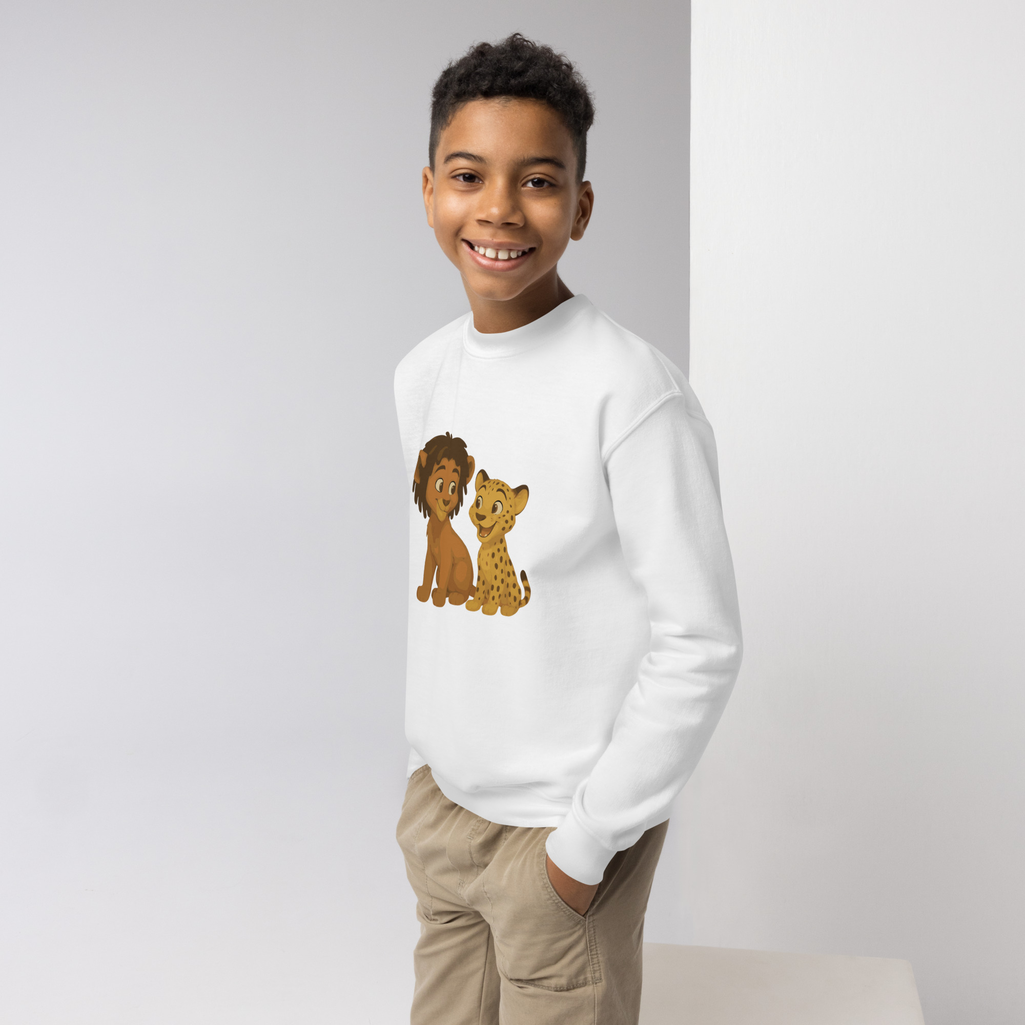 Zion the Lion & Peter the Cheetah Graphic Sweatshirt