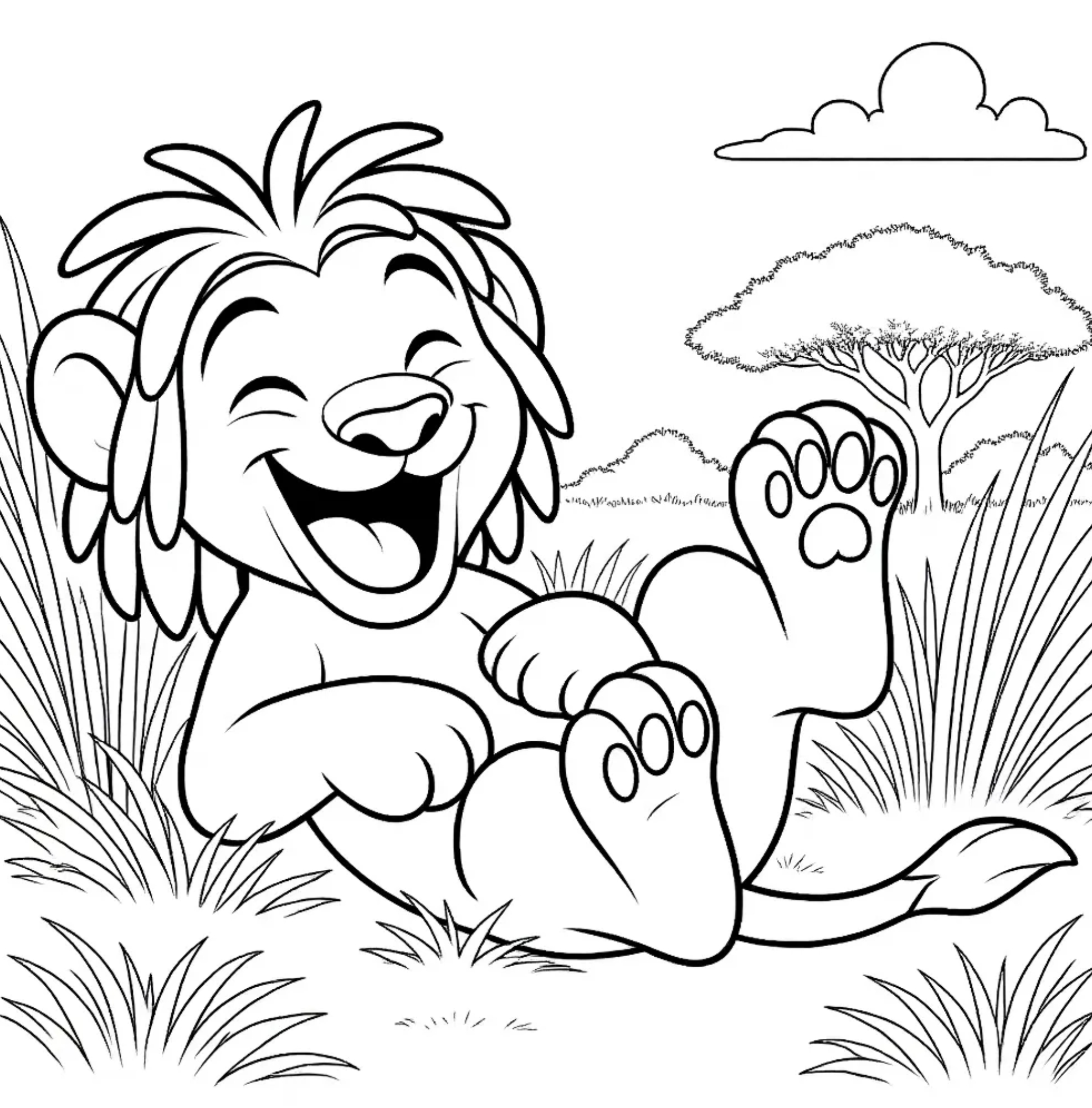 Zion the Lion & Peter the Cheetah Coloring Book Instant Download