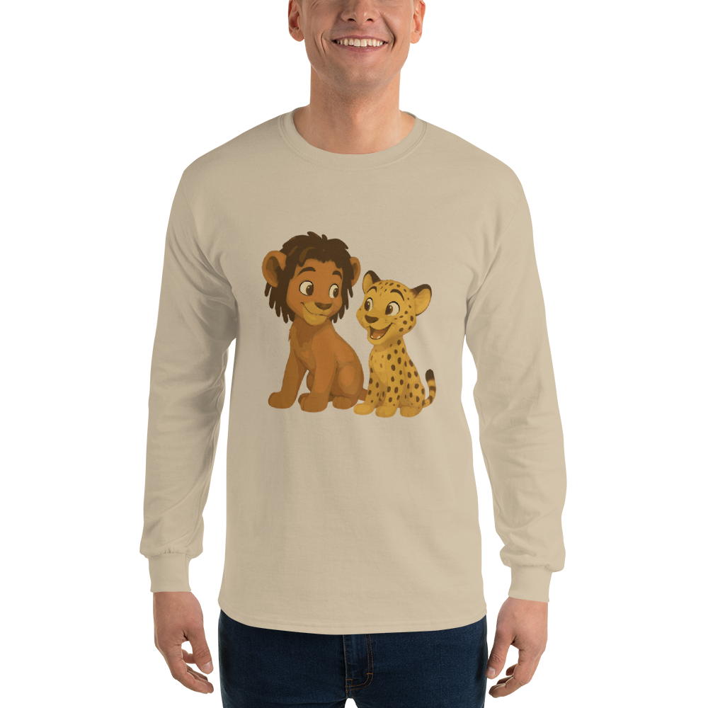 Zion the Lion & Peter the Cheetah Adult Long Sleeve Shirt