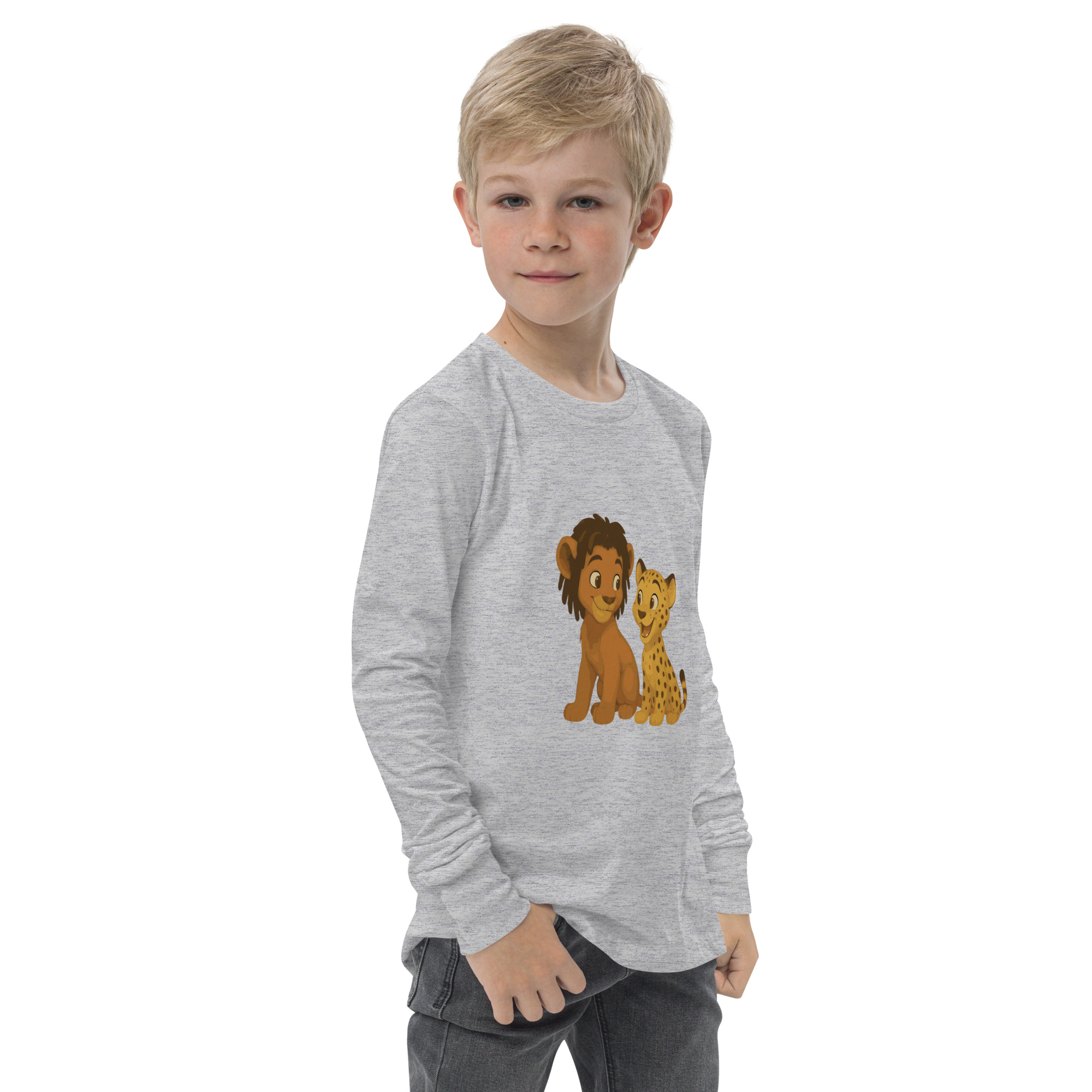 Zion the Lion and Peter the Cheetah Kid's Long Sleeve Shirt