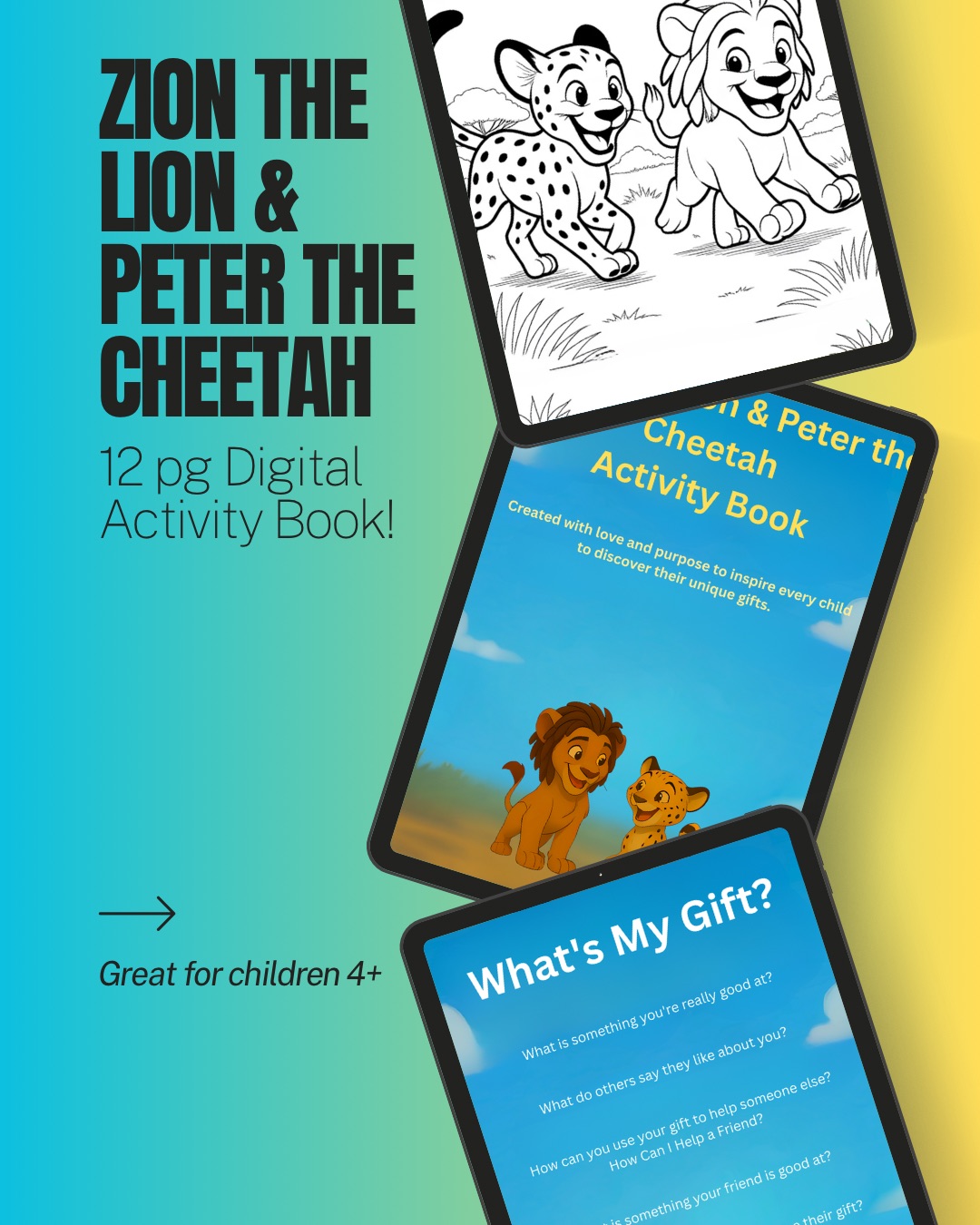 Zion the Lion & Peter the Cheetah Digital Activity Book