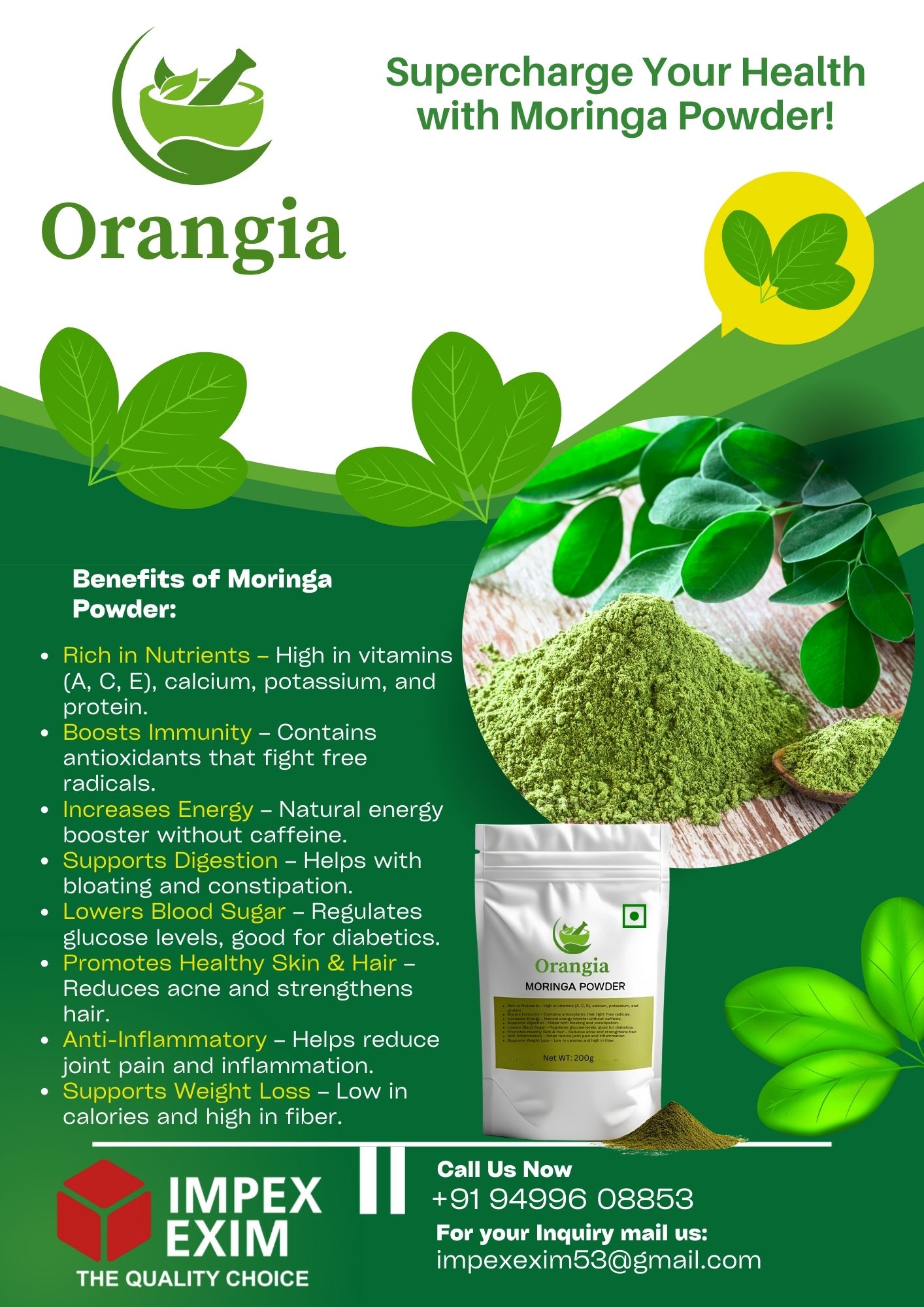 Orangia Organic Moringa Powder 200g