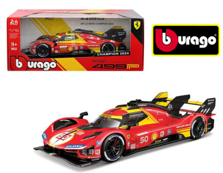 Bburago 1:18 – Ferrari 499P 24H Le Mans Champion 2024 – Red – Racing