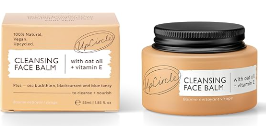 UpCircle Cleansing Face Balm with Apricot 55ml - Natural Cleanser To Remove Makeup, Including Waterproof Mascara + Clear Blackheads - Sea Buckthorn, Oat + Rosemary Oil - Vegan + Cruelty-Free