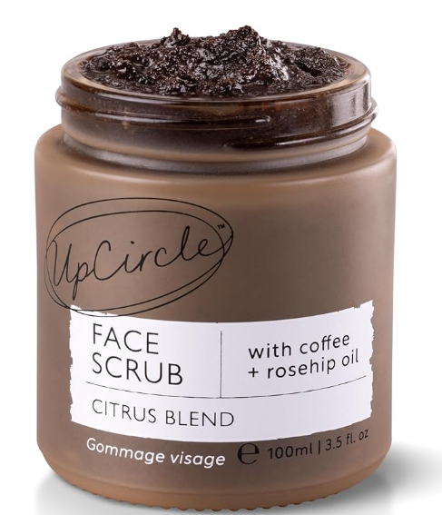 UpCircle Coffee Face Scrub - Citrus Blend For Normal + Dry Skin 100ml - Shea Butter, Coconut + Rosehip Oil - Natural, Vegan Face Exfoliator For Soft, Smooth Skin