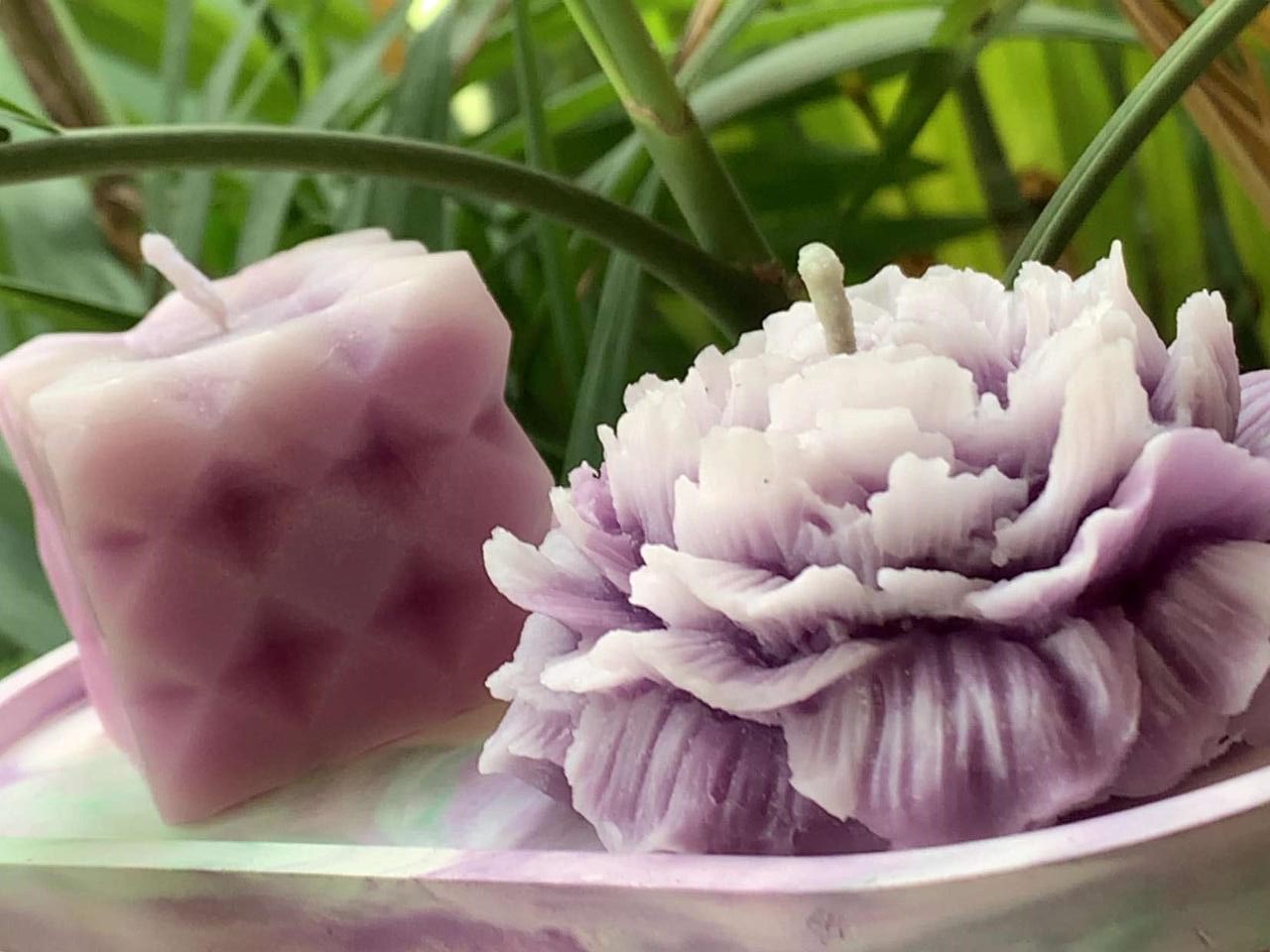 Union Blue Bubble Cube Candle