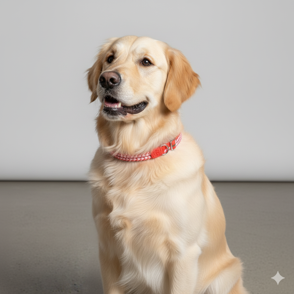 Braided Red Pet Collar and Belt