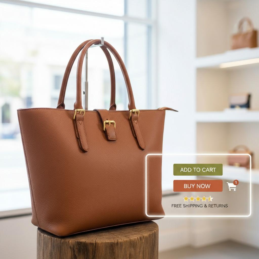 Classic Brown Leather Tote Bag