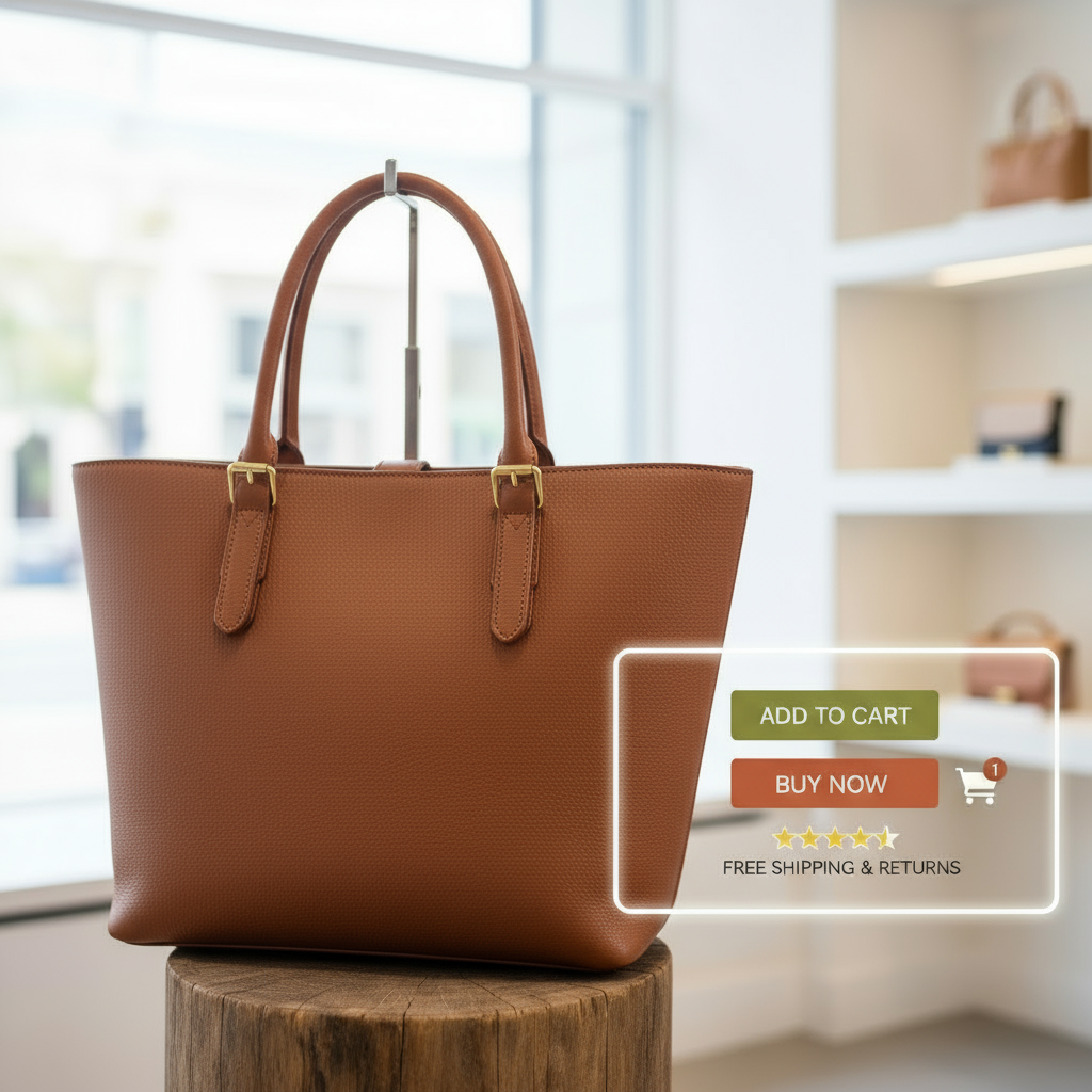 Classic Brown Leather Tote Bag