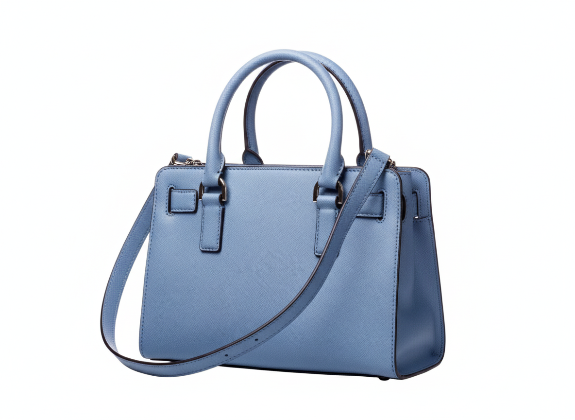 Blue Leather Handbag