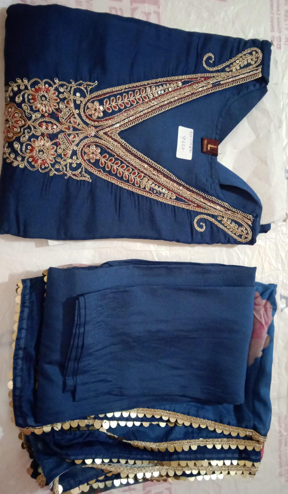 Embroidered Blue Dress Set