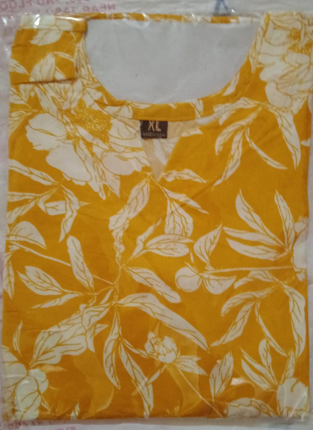 Yellow floral kurta XL
