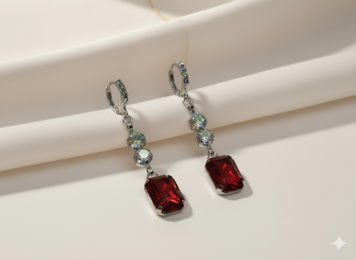 Ruby Drop Earring