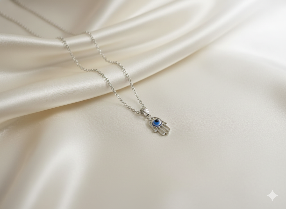 Silver Hamsa Hand Necklace