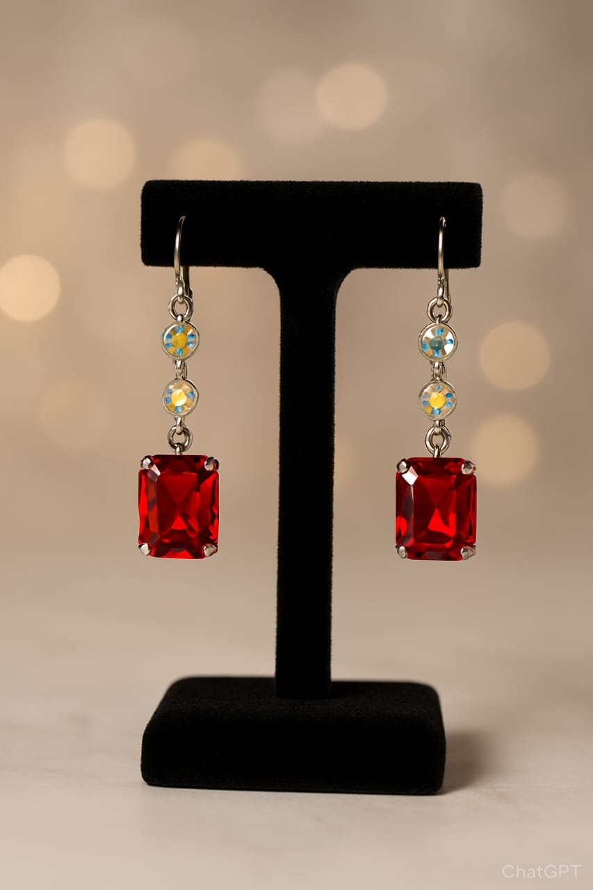 Ruby Drop Earring