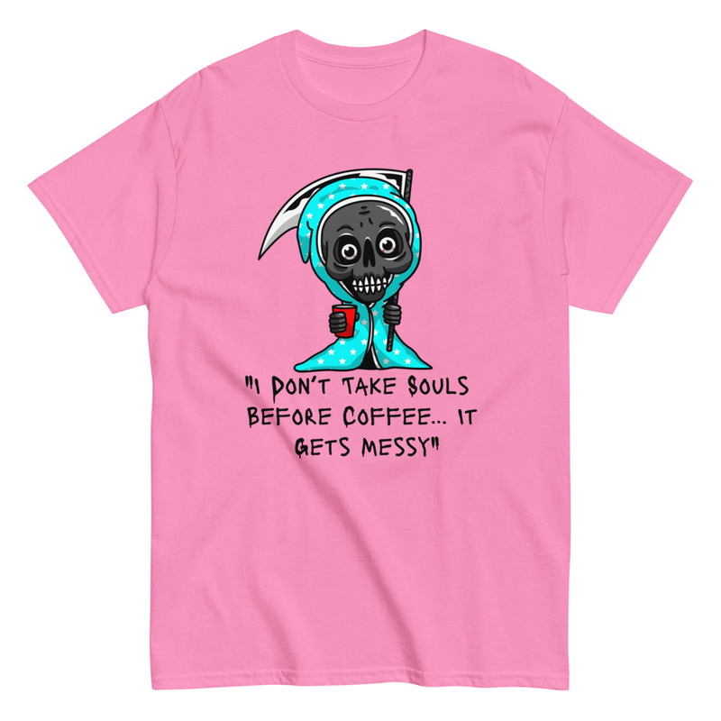 I don't take souls before coffee Grim Reaper T-shirt