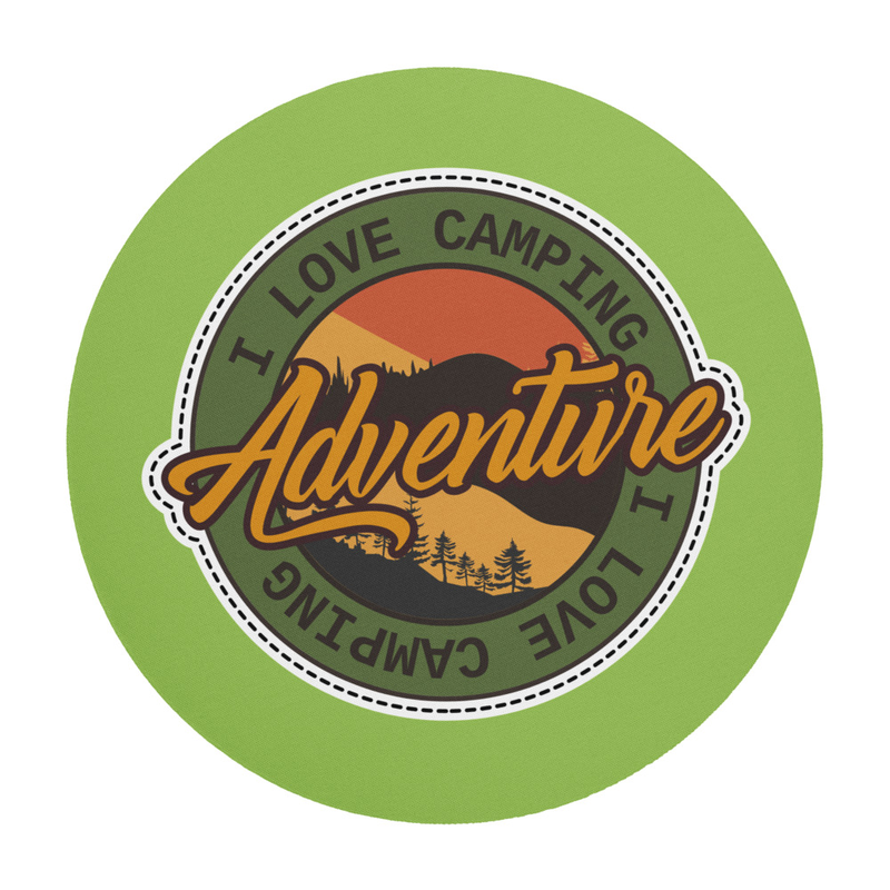 Camping Adventure Round mouse pad