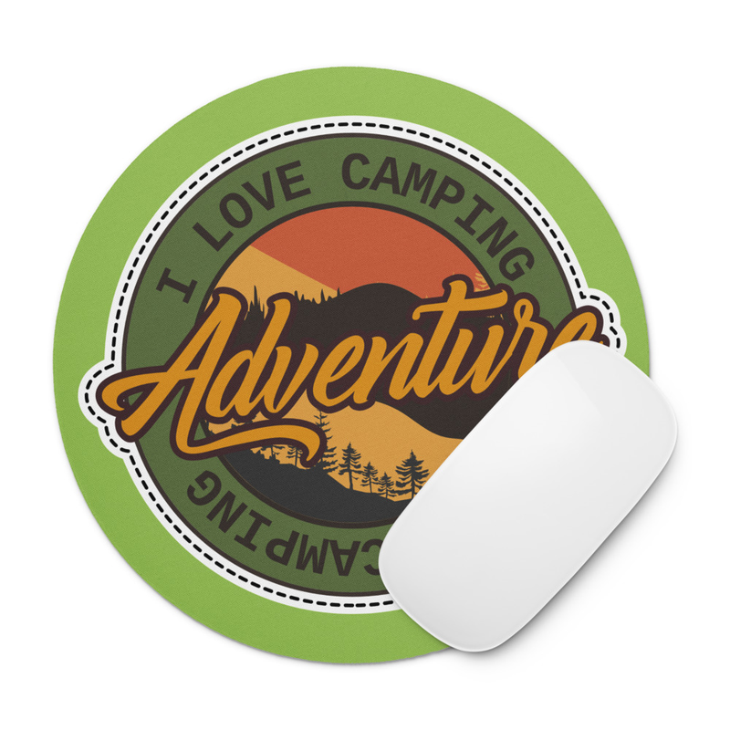 Camping Adventure Round mouse pad