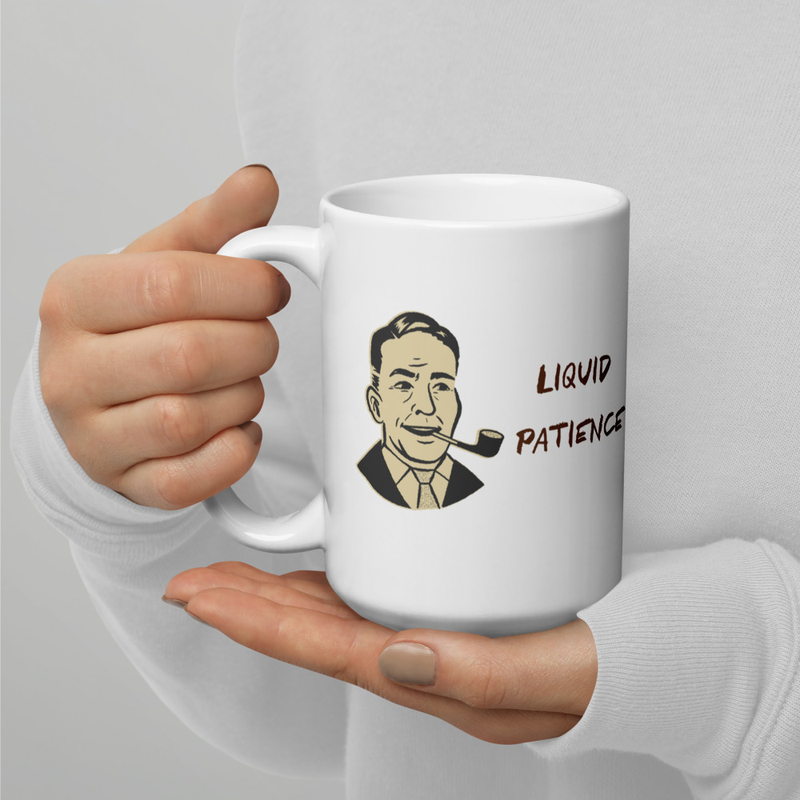 Liquid Patience White glossy mug