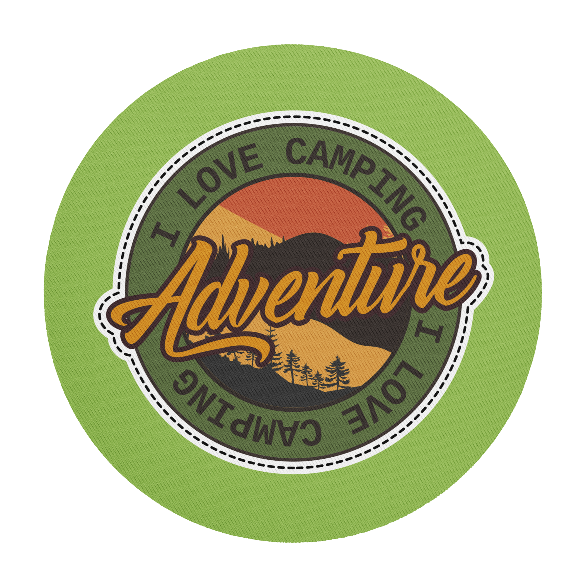 Camping Adventure Round mouse pad