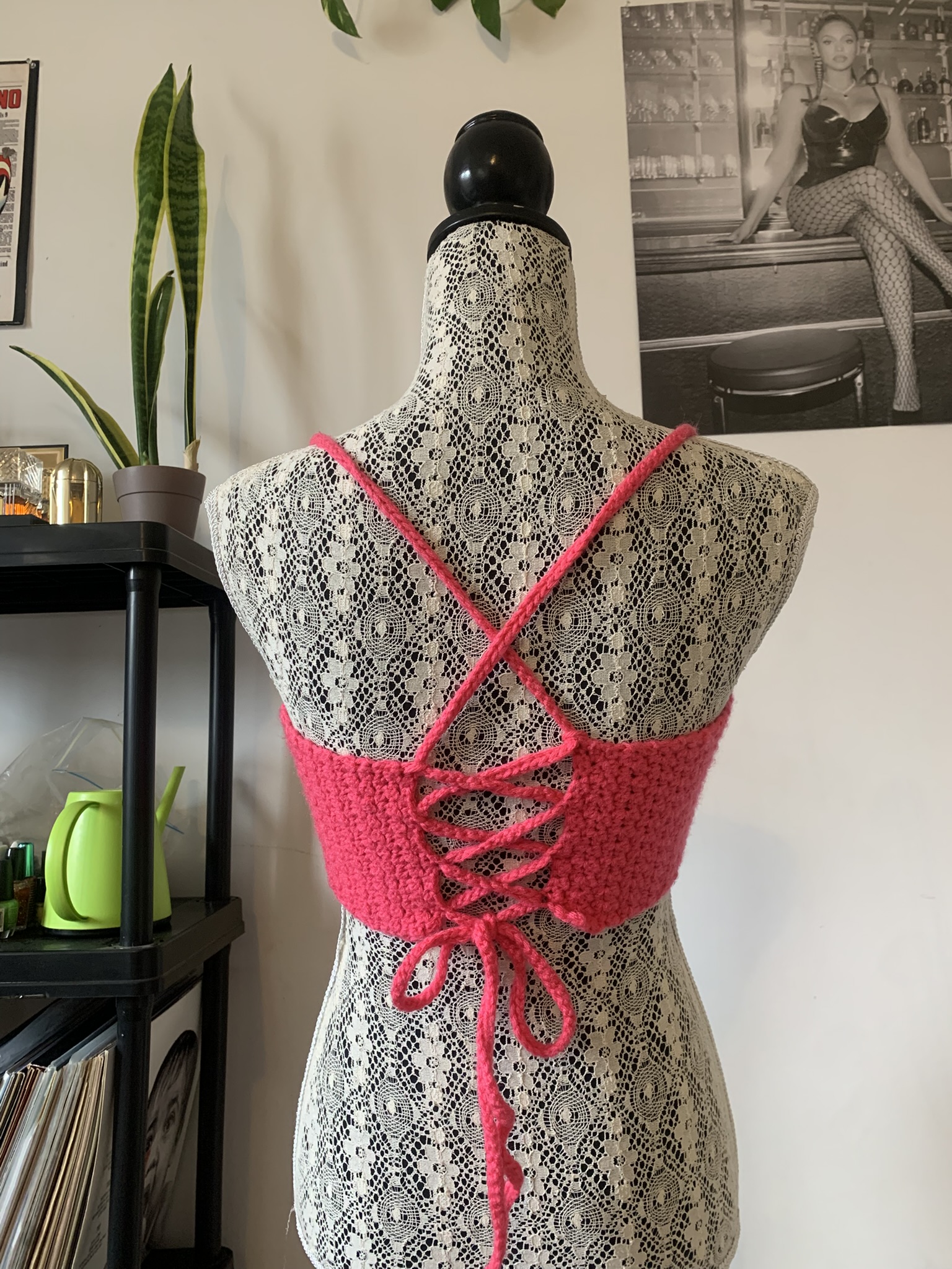 Pink Bandana Style Crochet Top