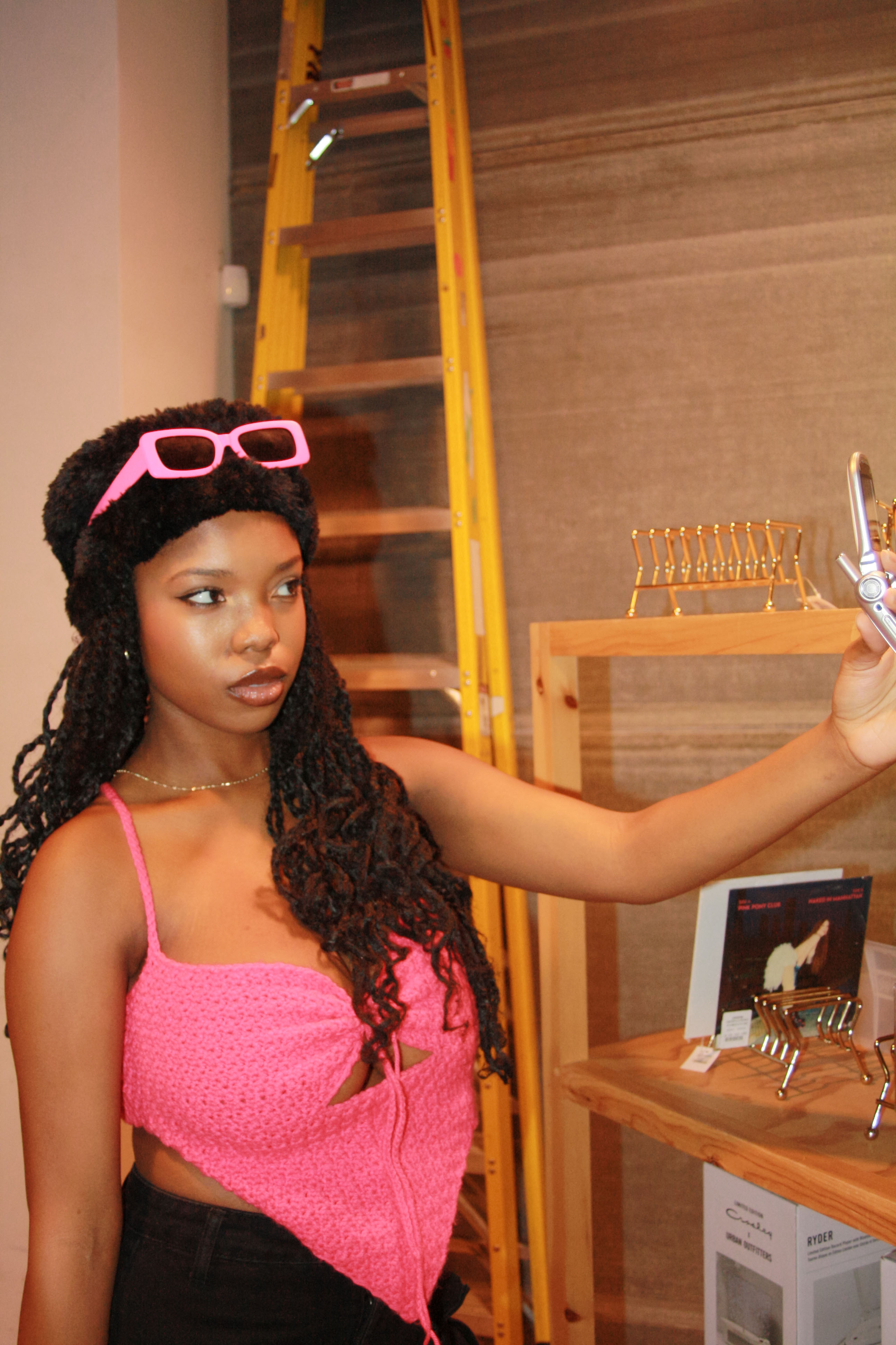 Pink Bandana Style Crochet Top