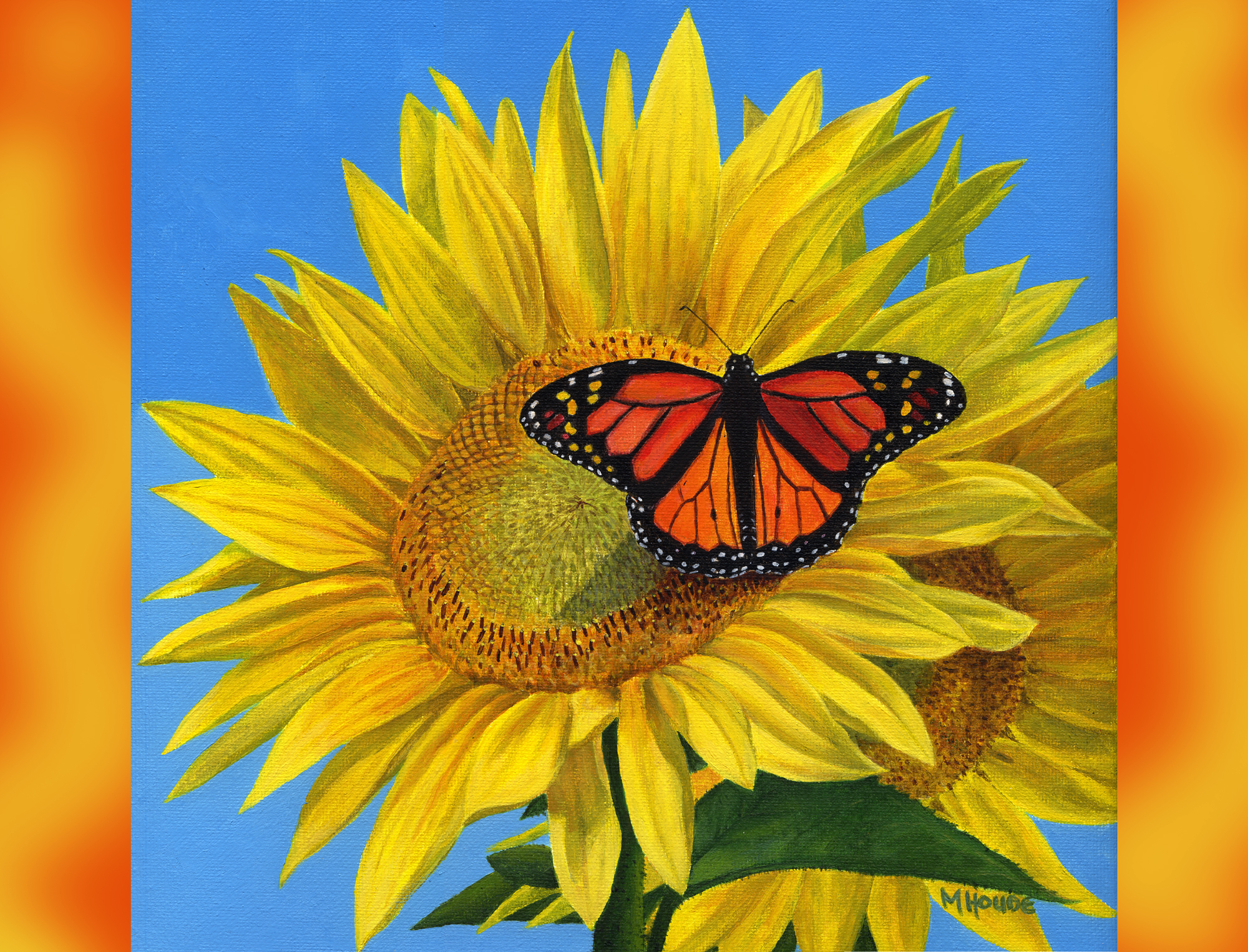 "Butterfly in the Sunflower" - Art Card