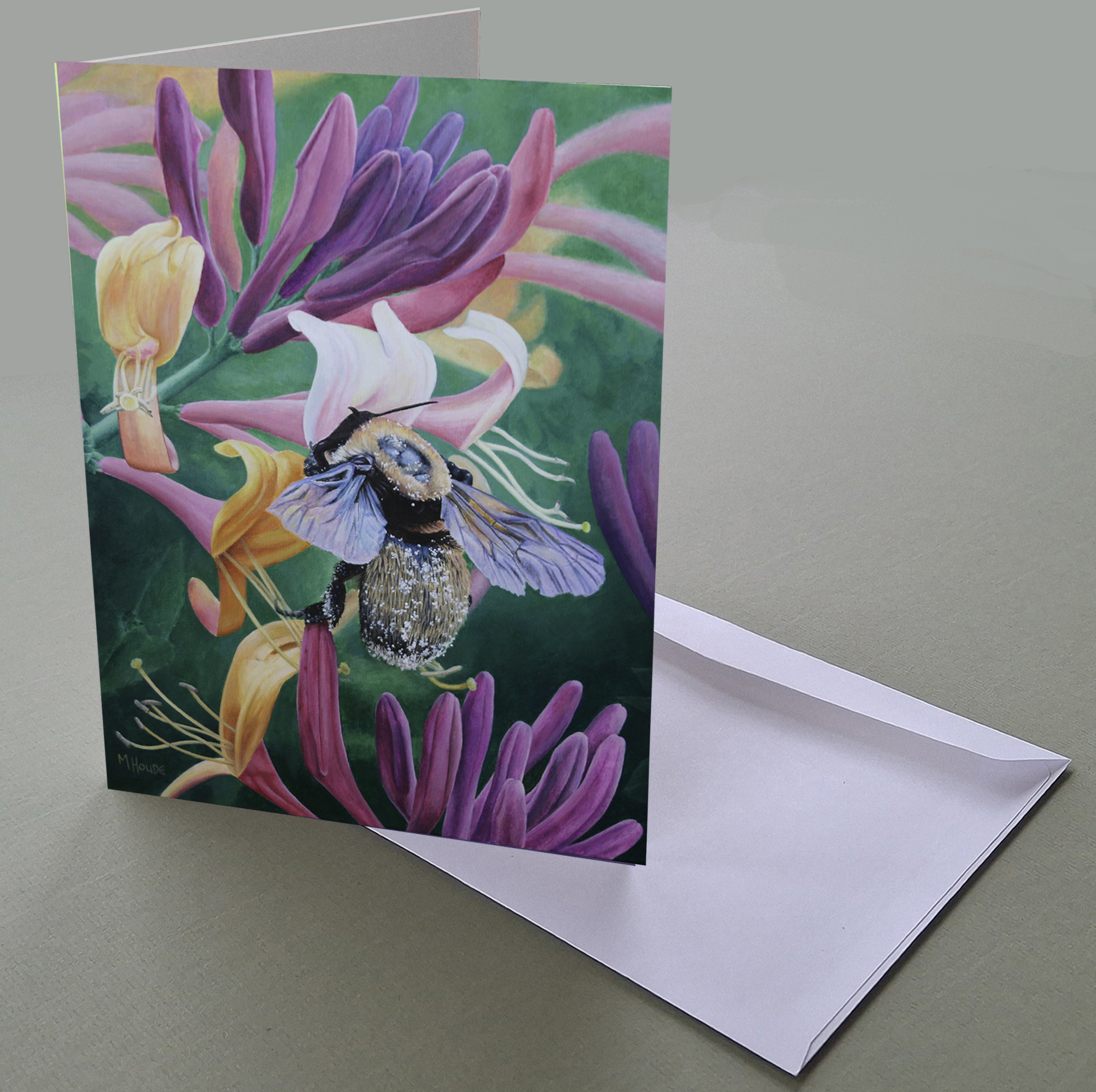 "Bee in the Honeysuckle" - Art Card