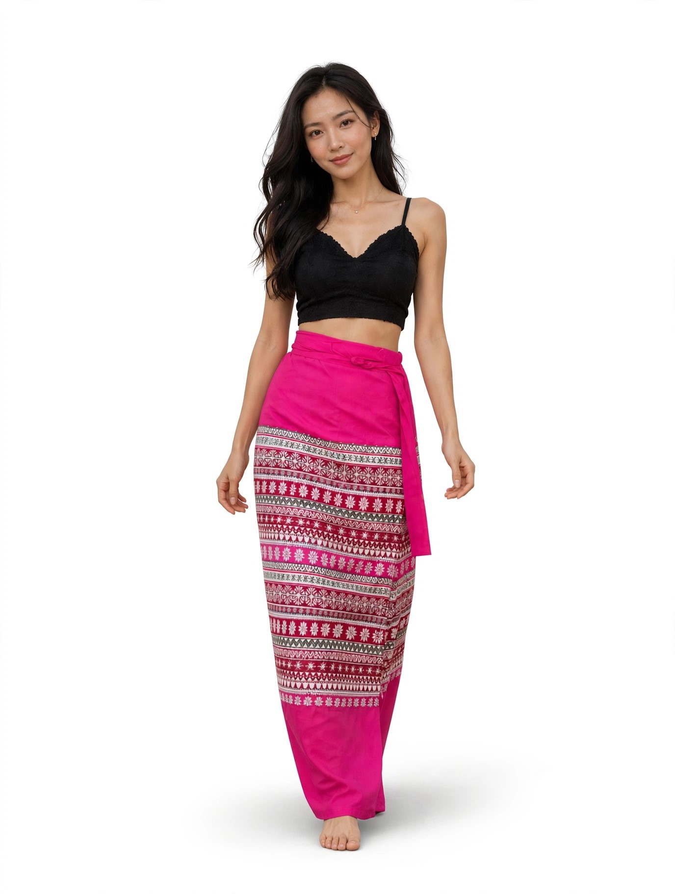 Thai Wrap Skirts In Pink