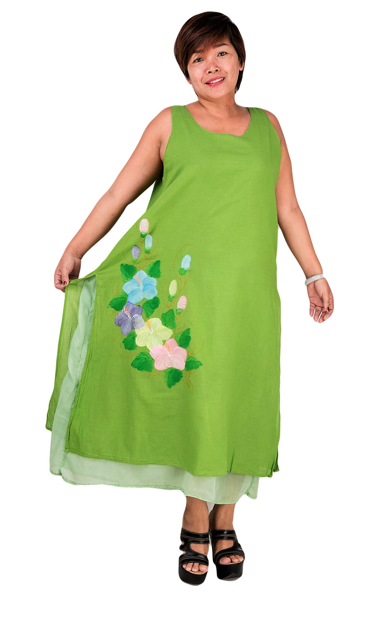 Long Light Green Cotton Dress