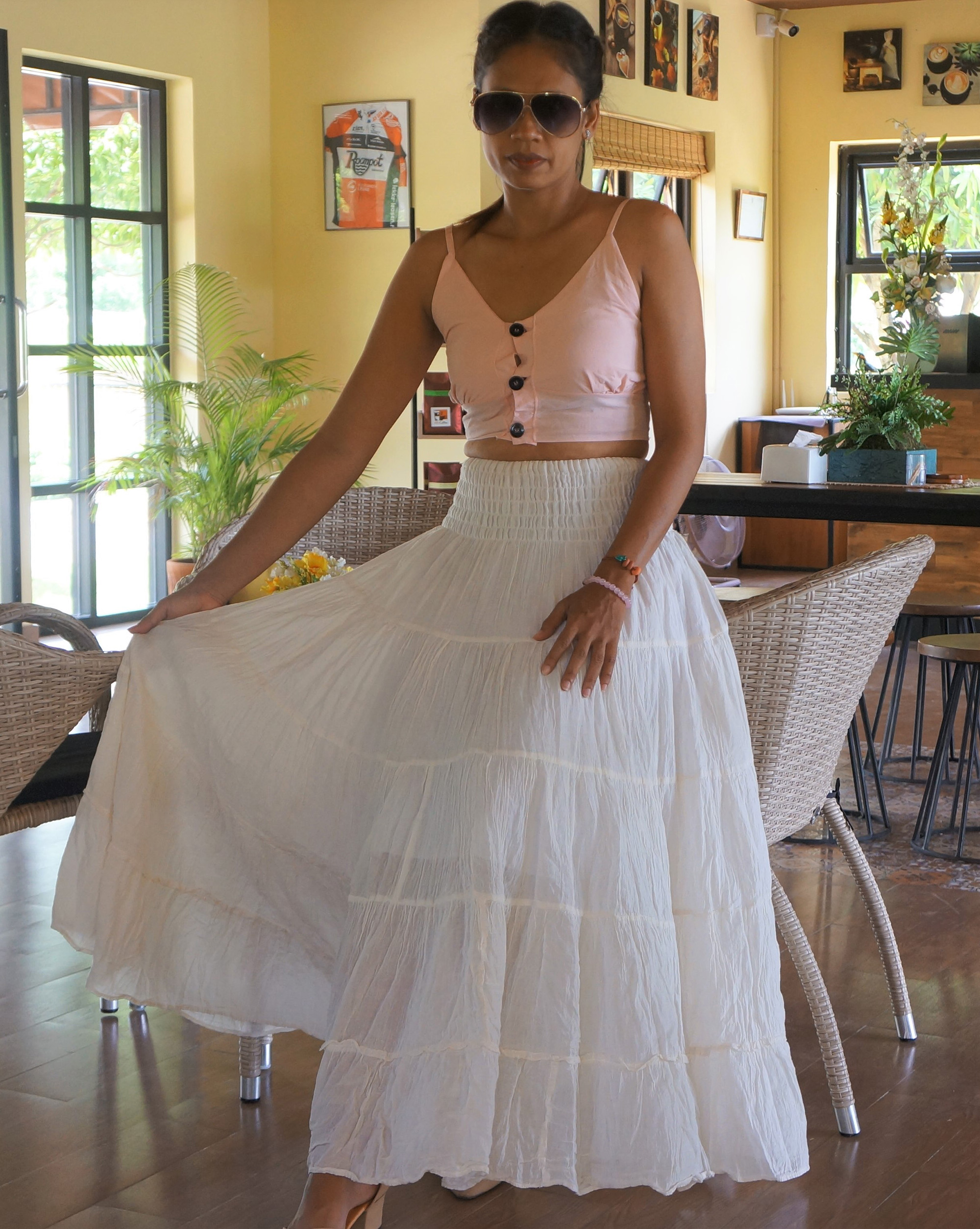 White Cotton Skirt