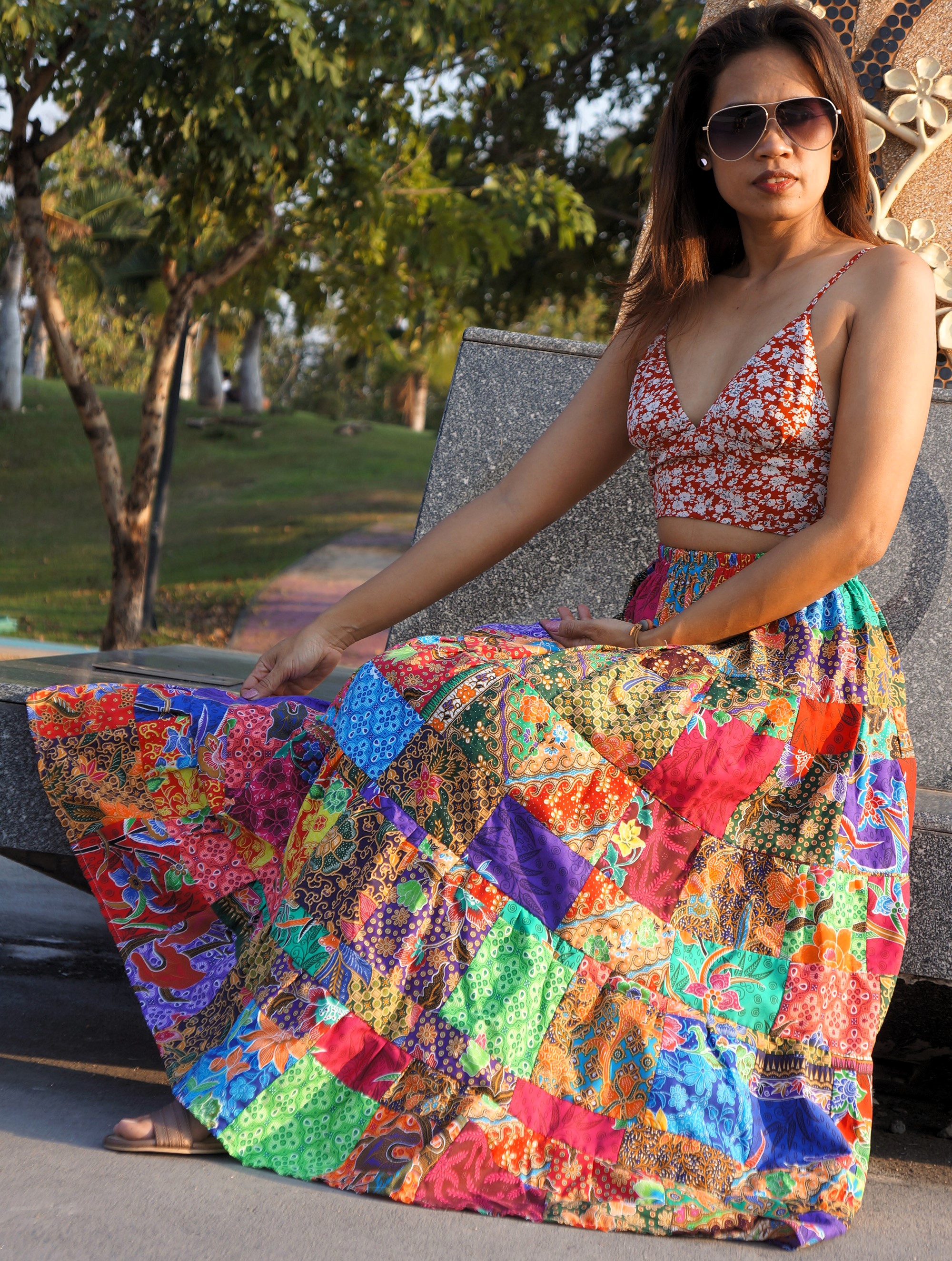 Patchwork Skirt Multicolored
