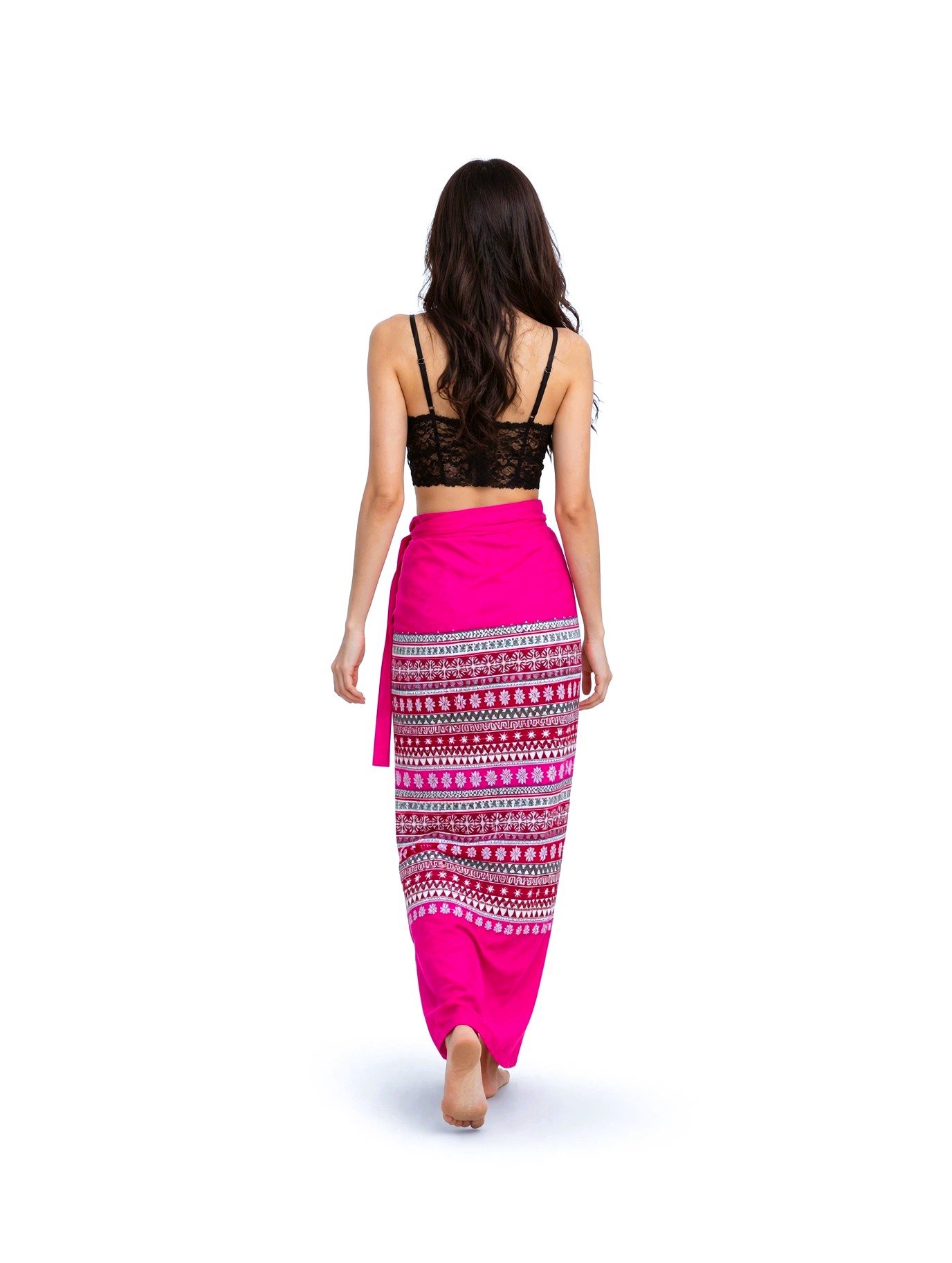 Thai Wrap Skirts In Pink