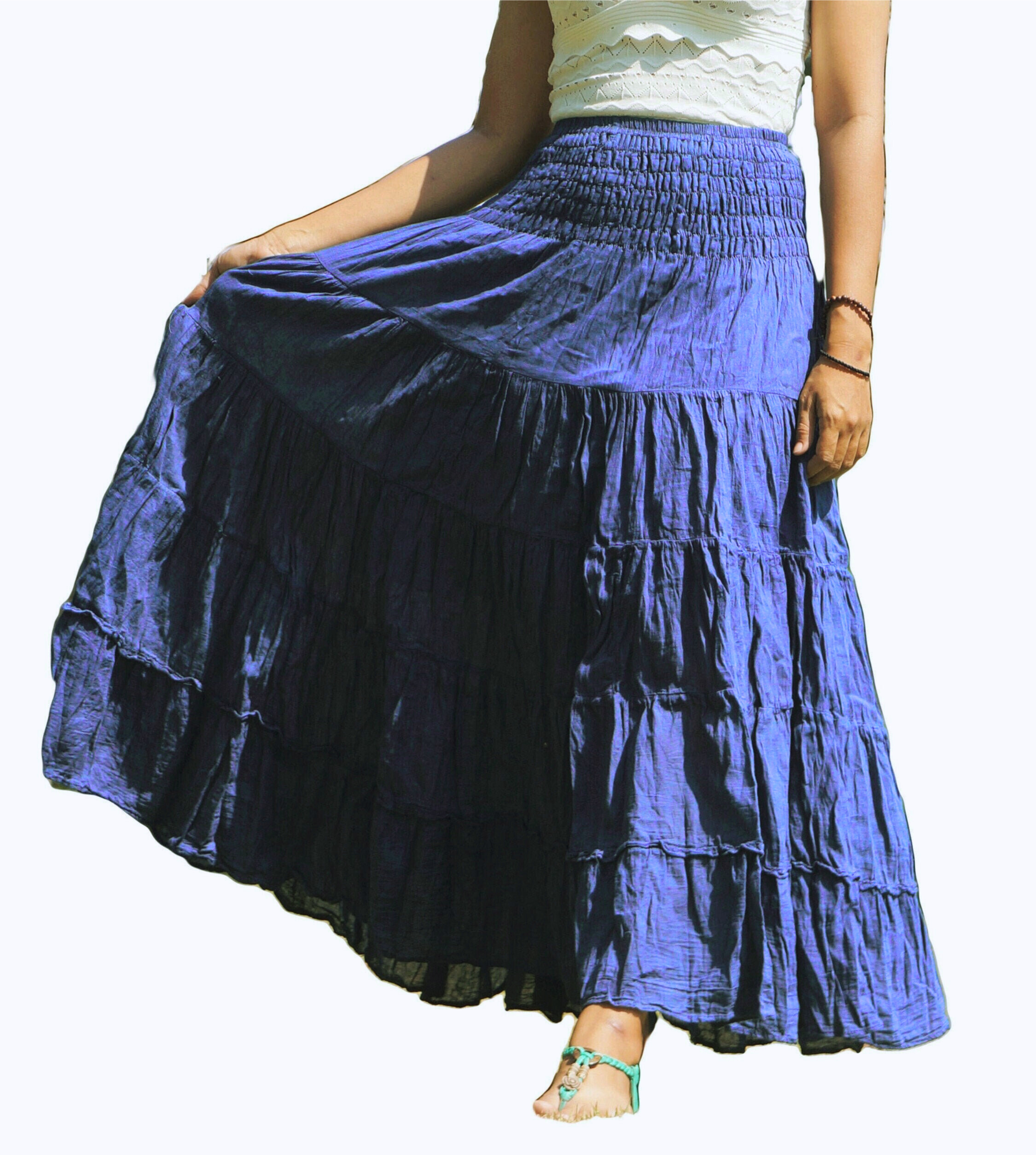 Royal Blue Maxi Cotton Skirt