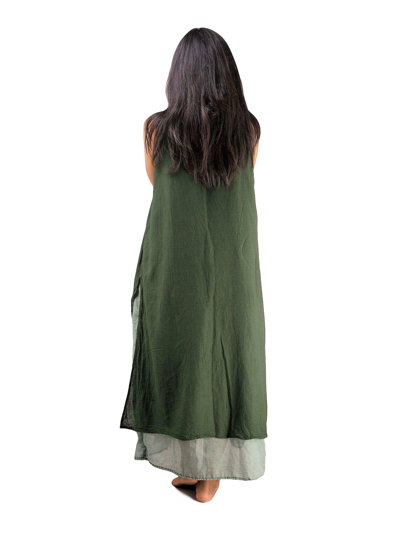 Olive Green Cotton Dress