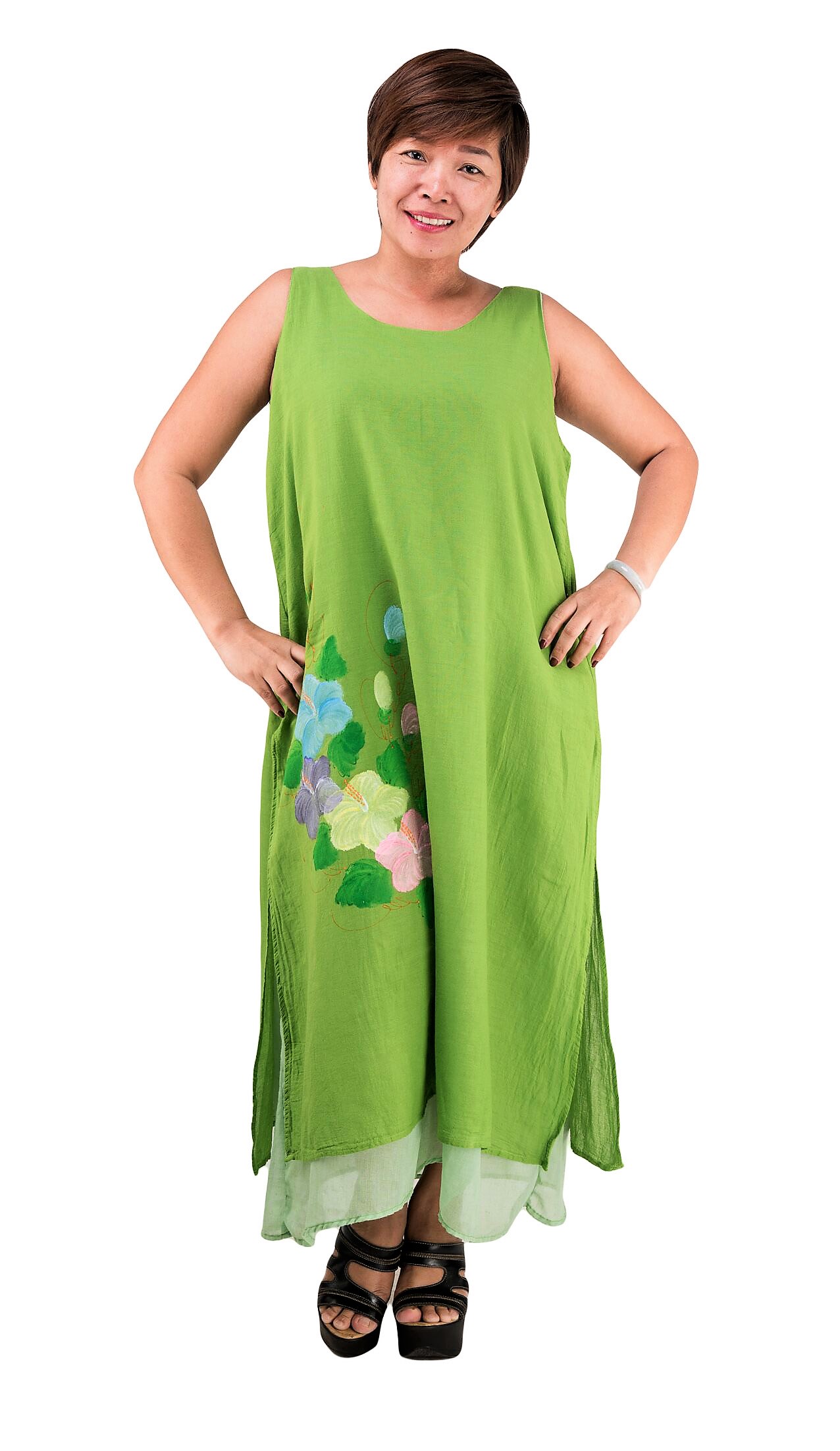 Long Light Green Cotton Dress
