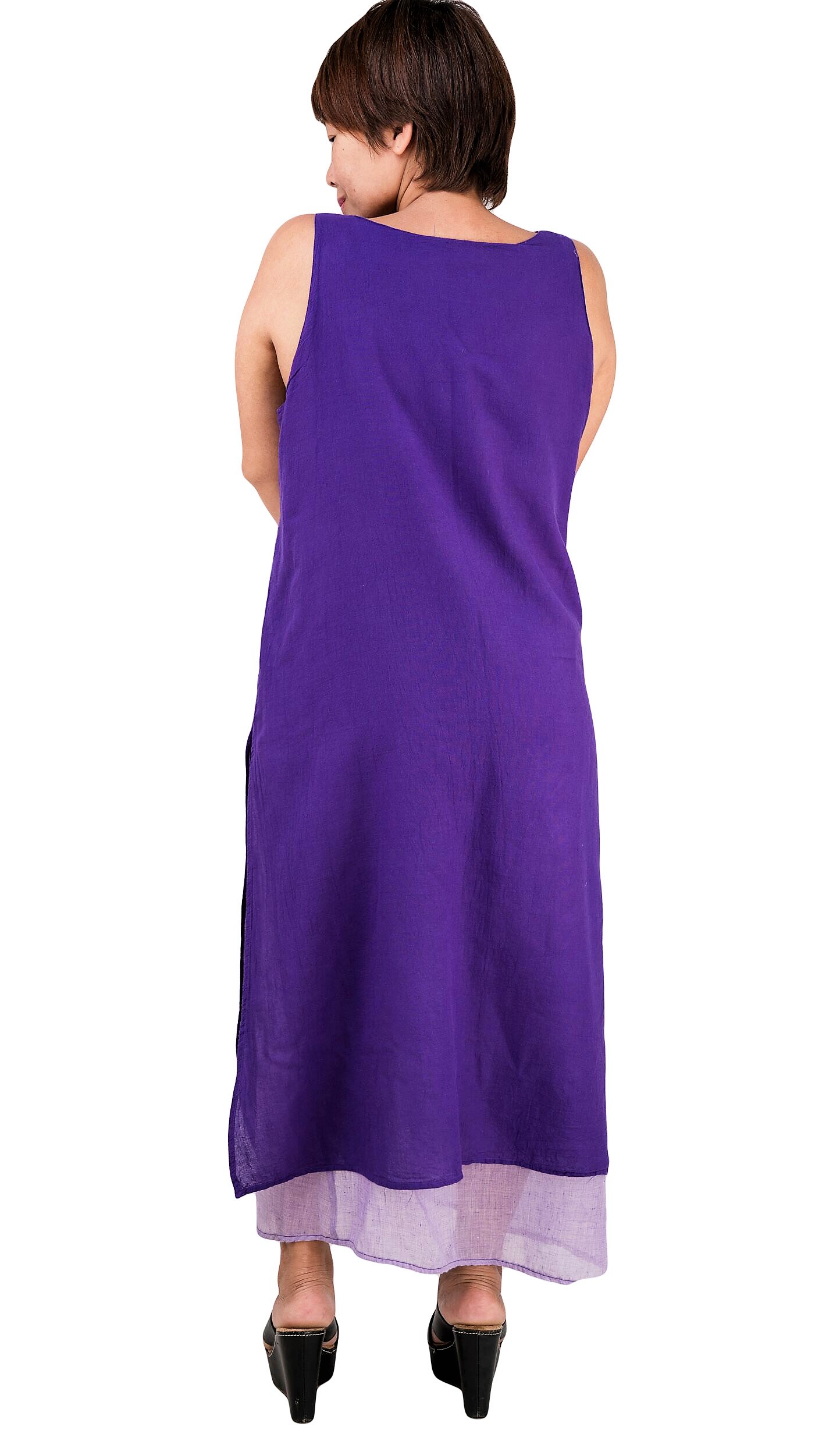 Long Purple Cotton Dress