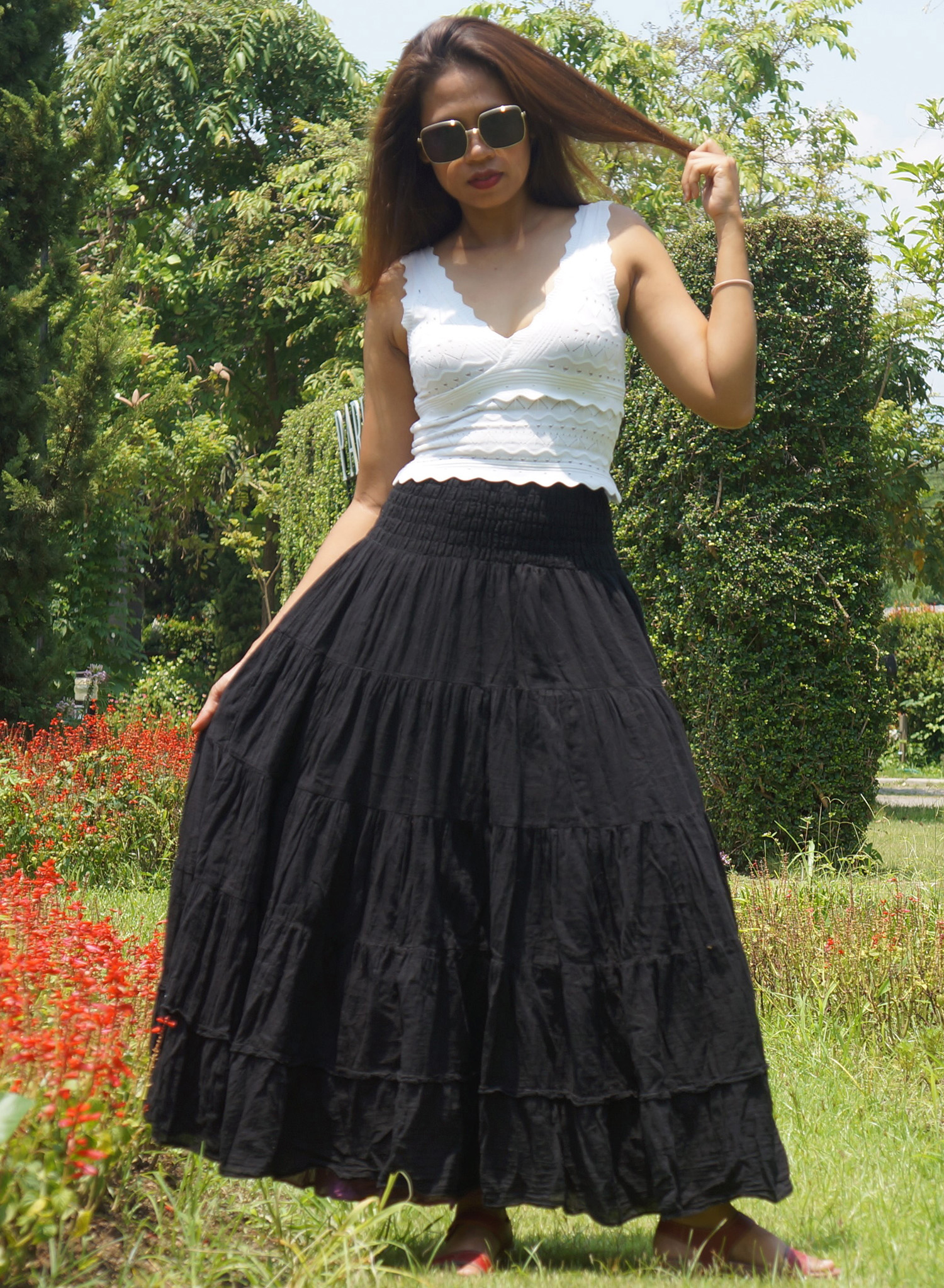 Black Cotton Skirt