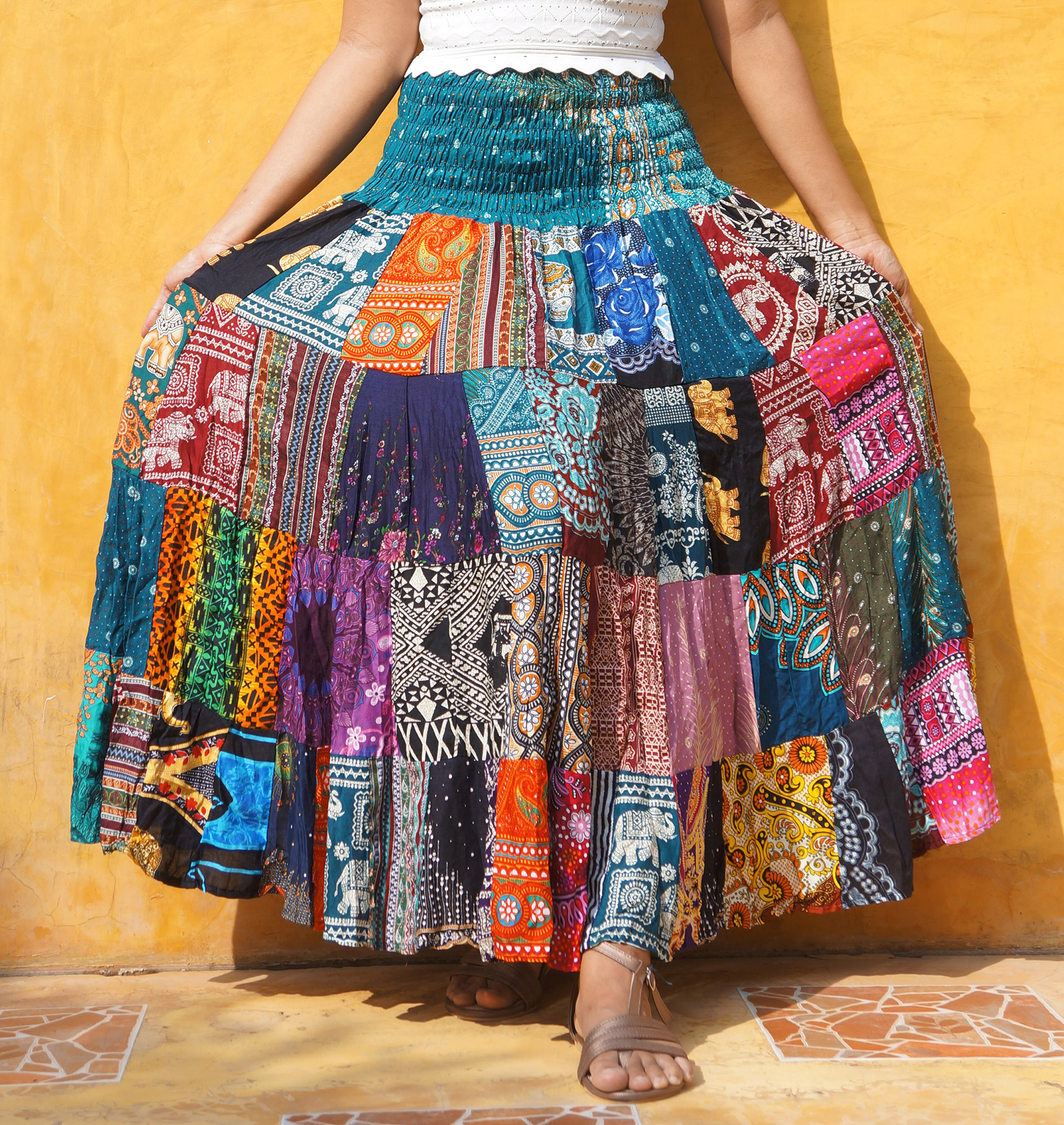 Long Patchwork Skirt