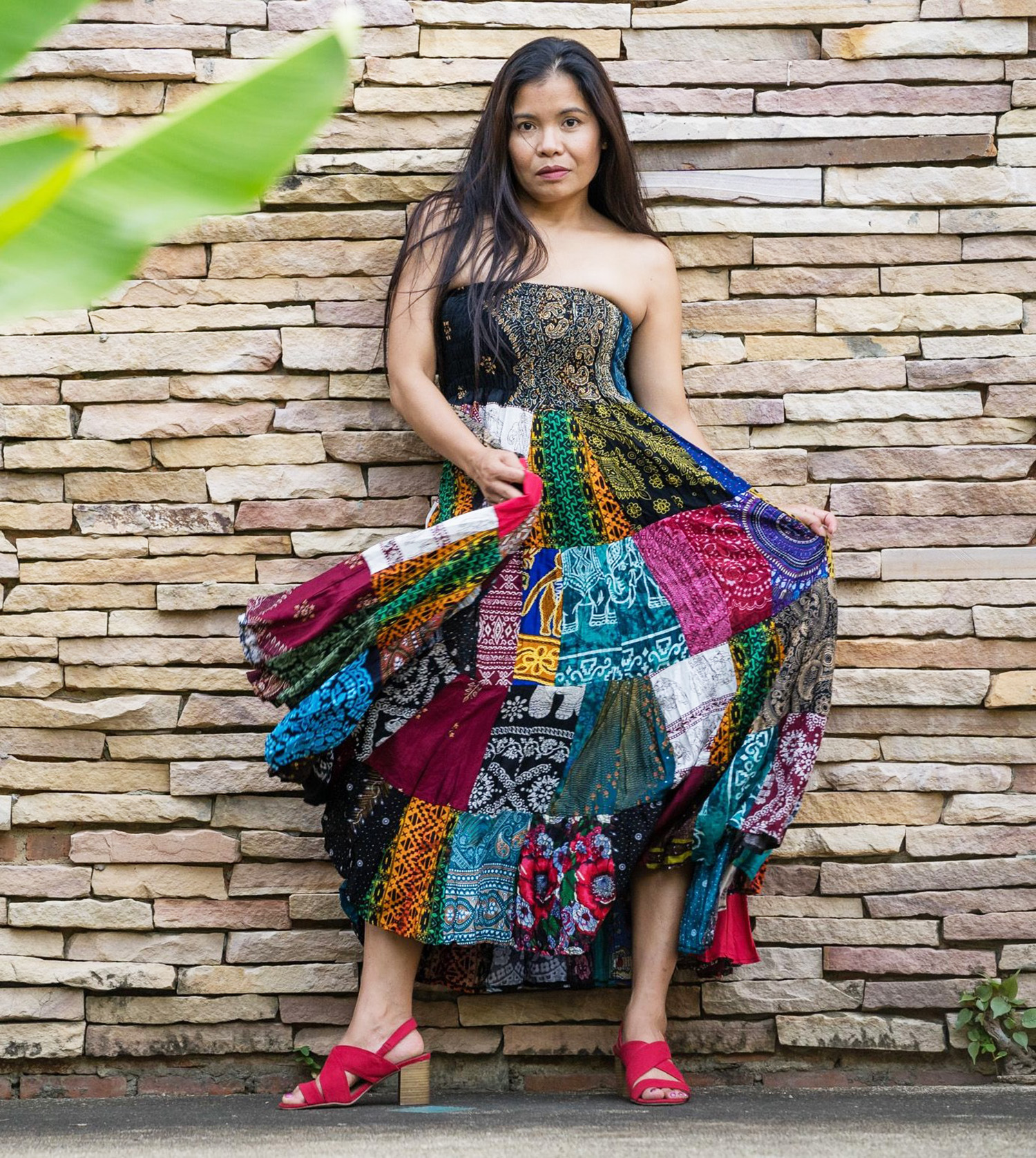 Long Patchwork Skirt