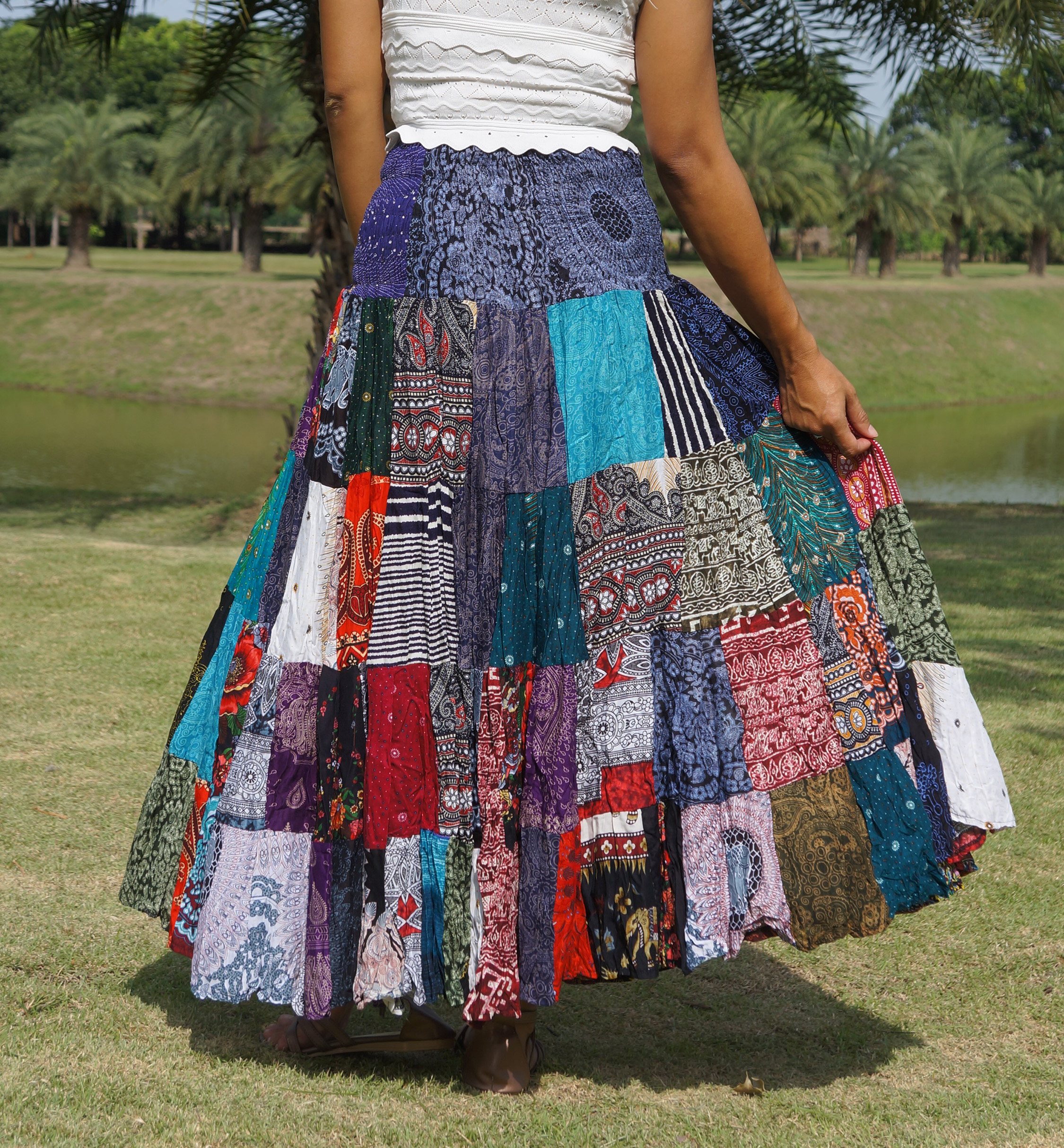Long Patchwork Skirt