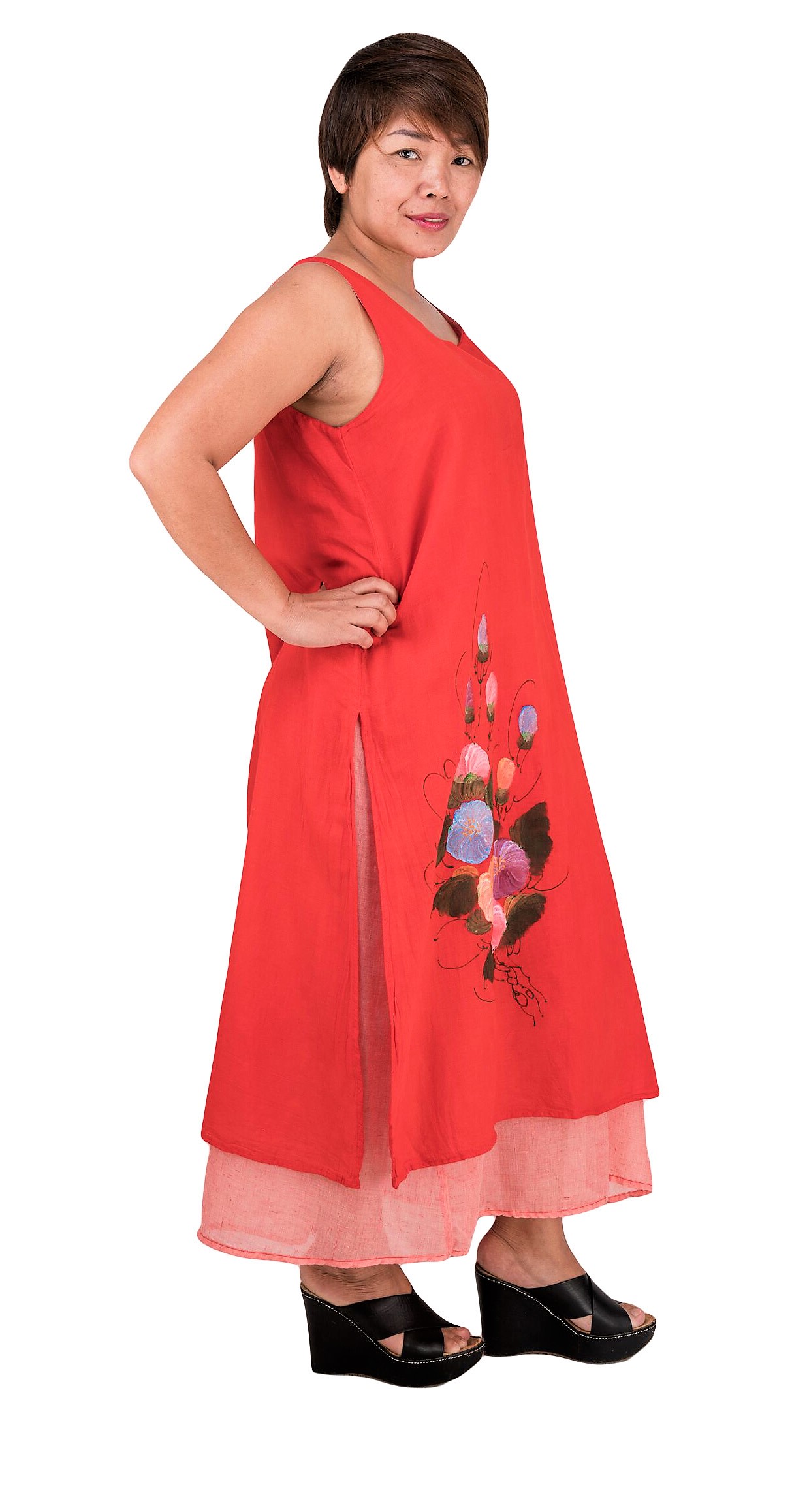 Long Red Cotton Dress