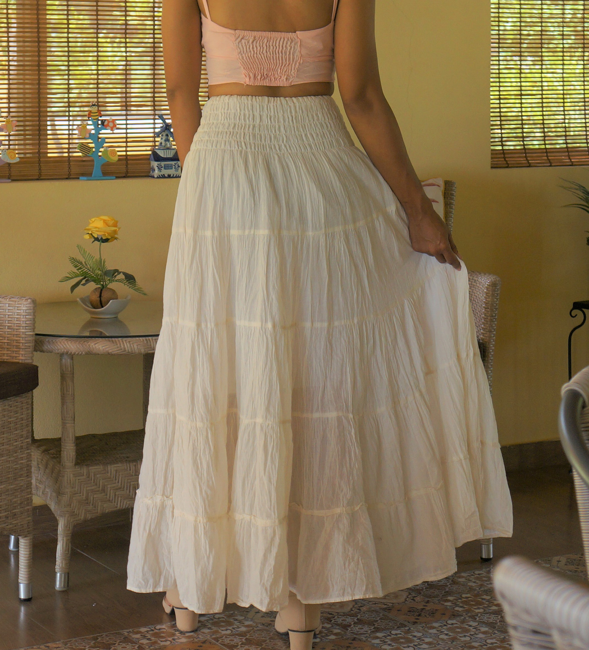 Cream Cotton Skirt