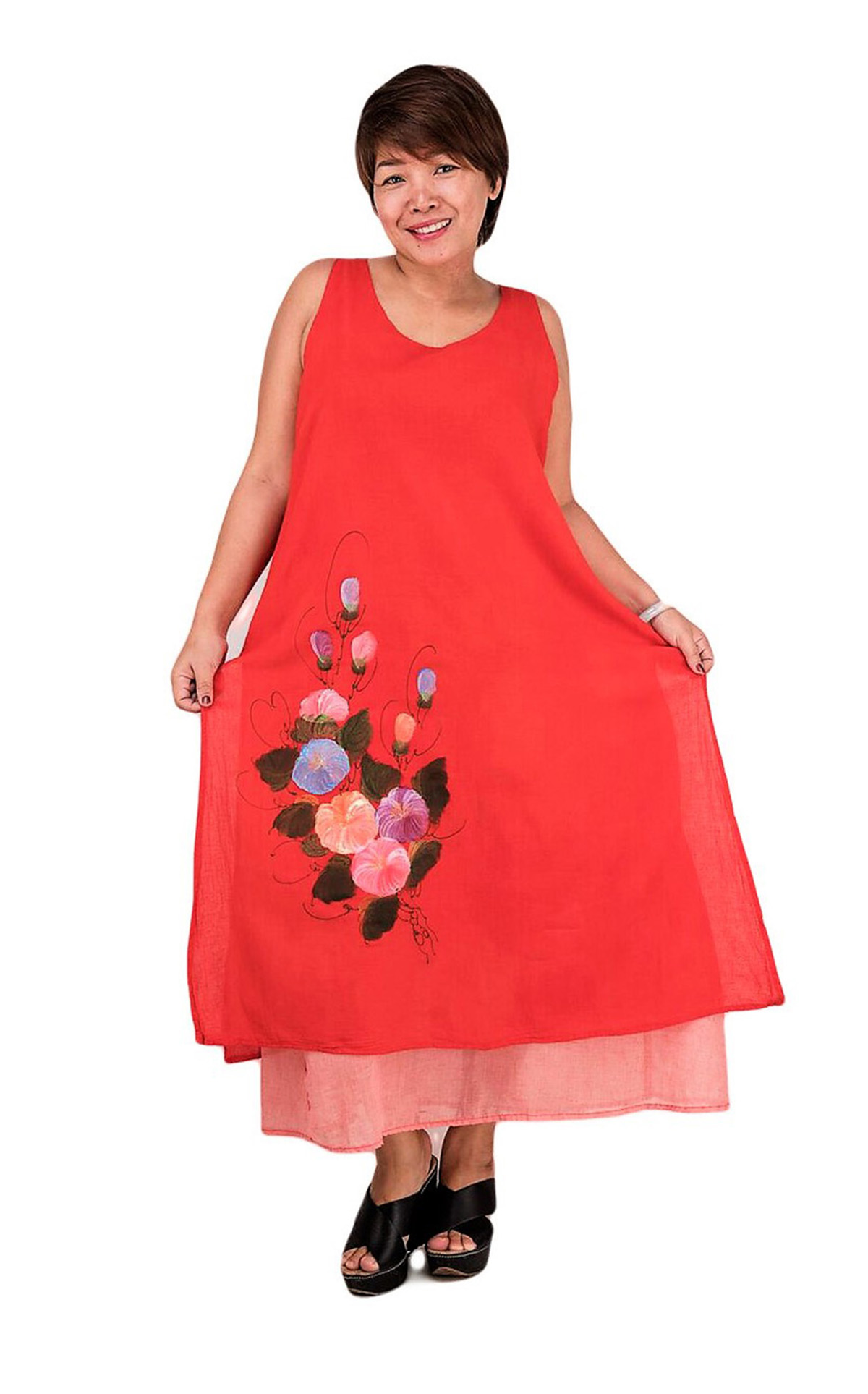 Long Red Cotton Dress