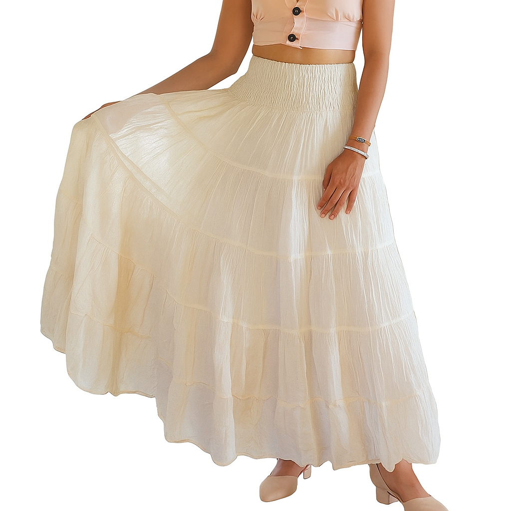 Cream Cotton Skirt