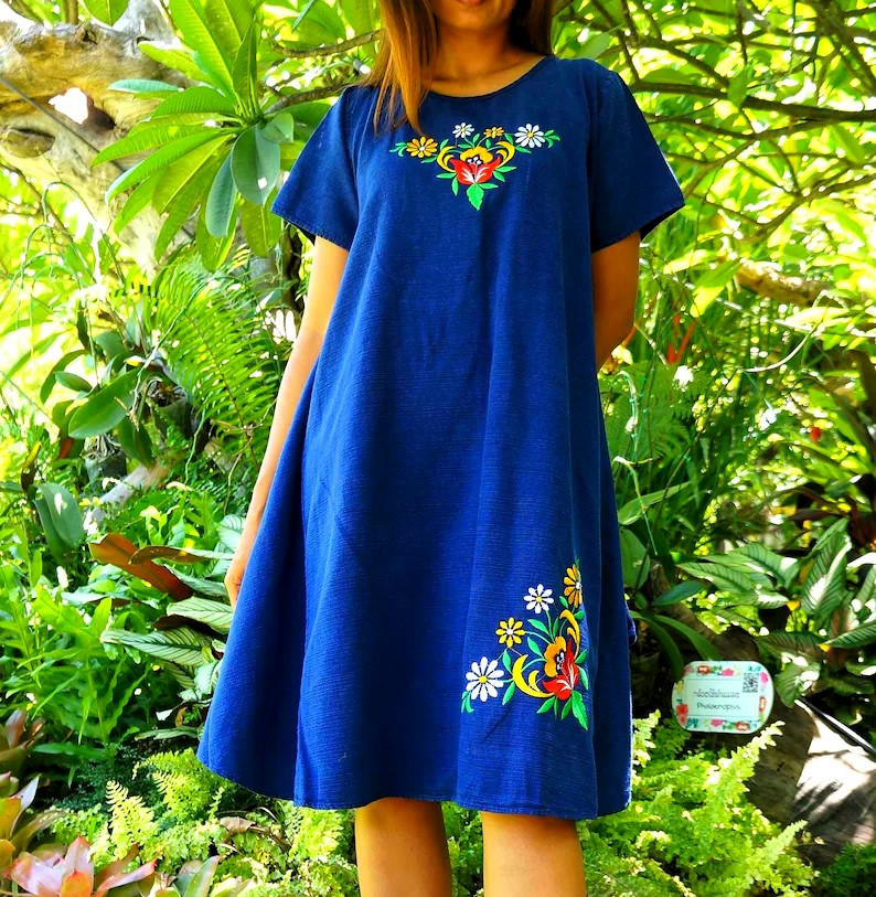 Blue Cotton Dress