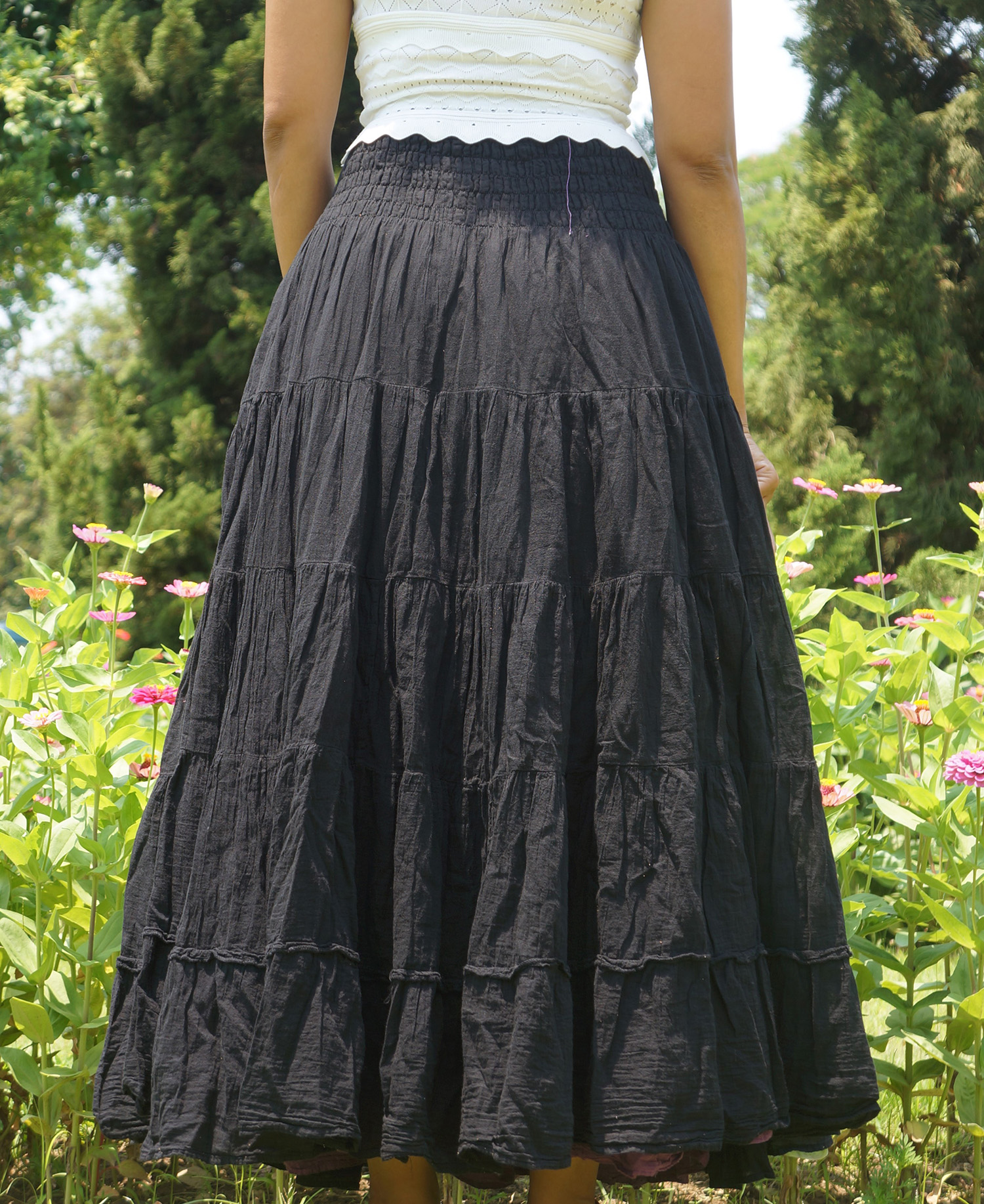 Black Cotton Skirt