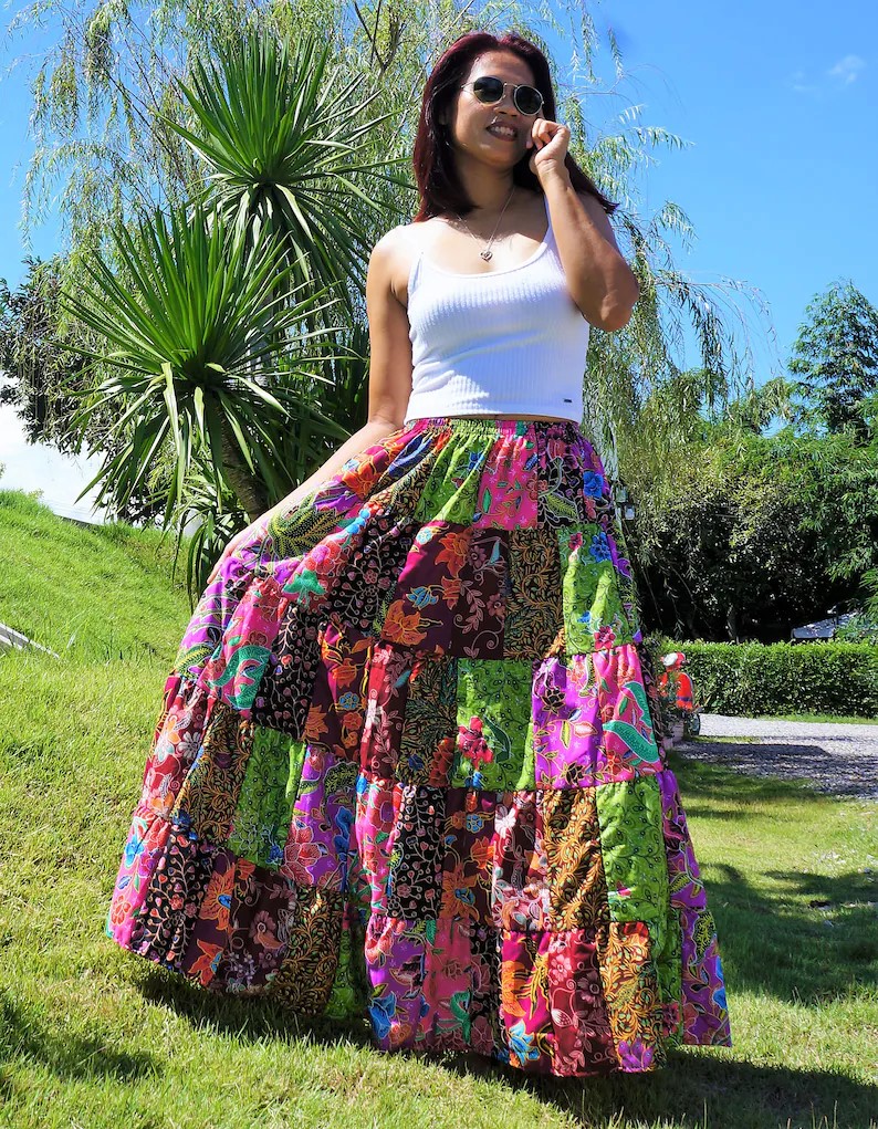 Floral Patchwork Skirt