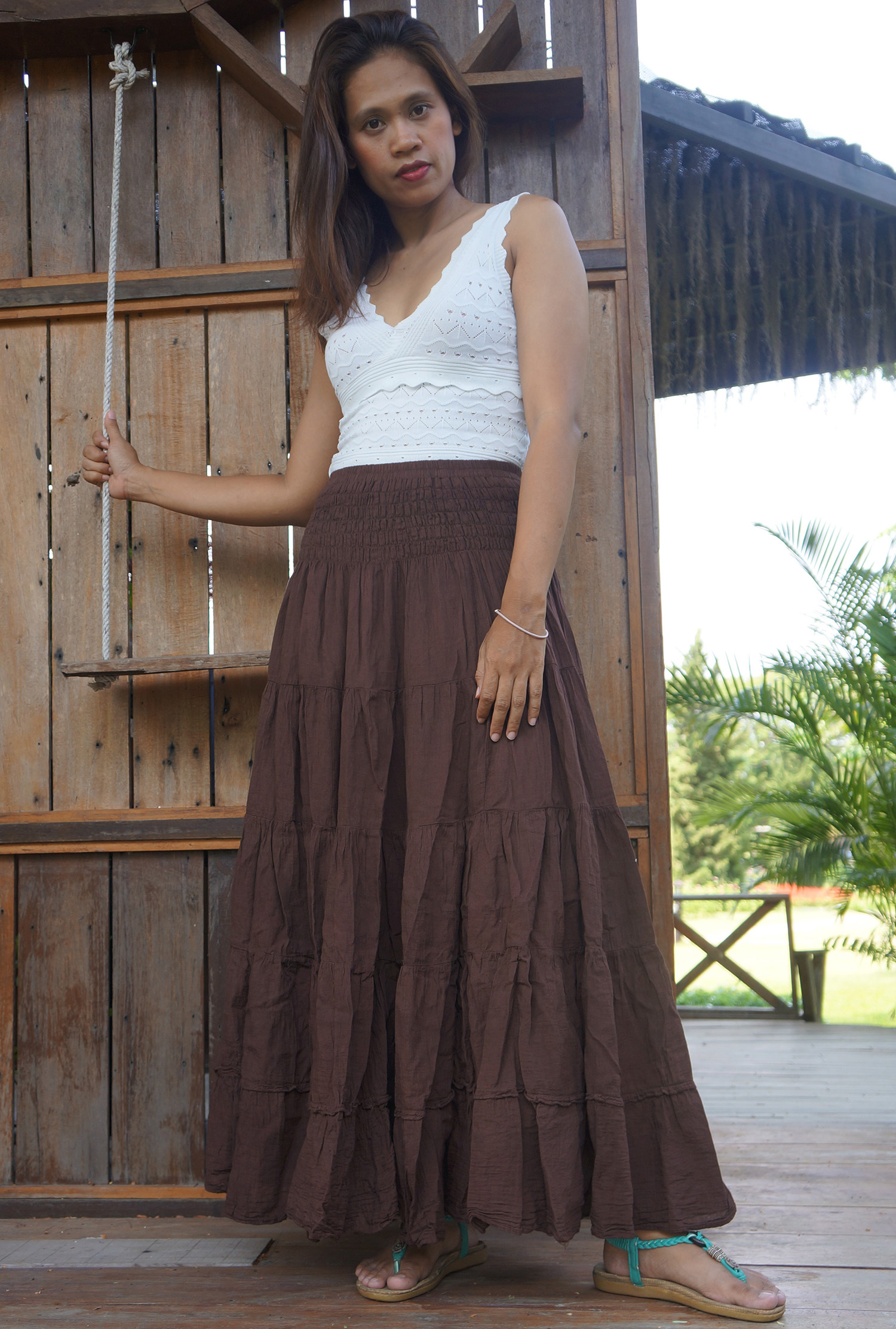 Brown Cotton Skirt