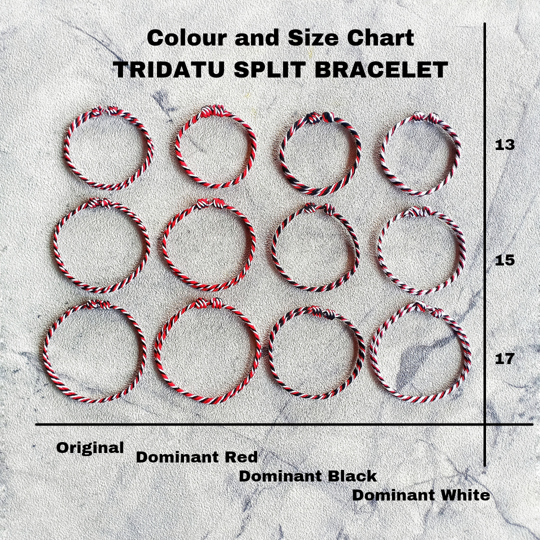 Gelang Tridatu Split Model Serut Adjustable 2 mm Anti Air